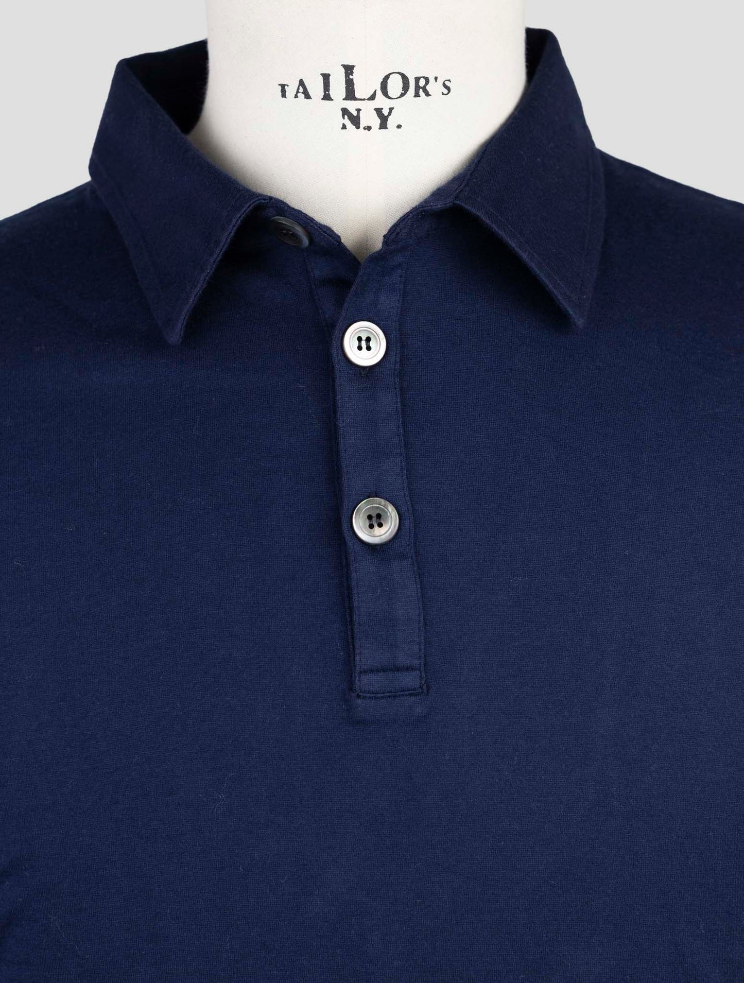 Kiton Blue Cotton Cashmere Sweater Polo