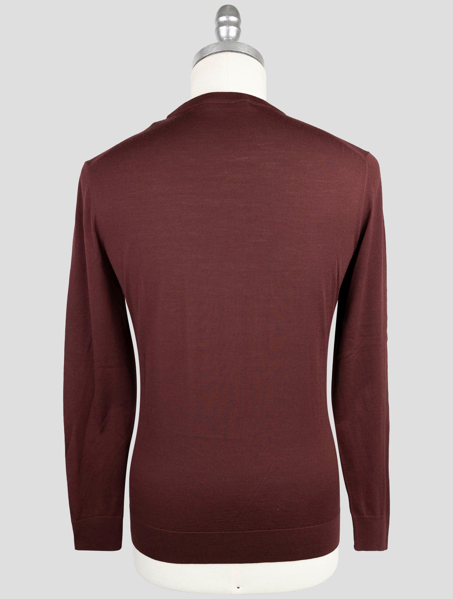 Kiton Burgundy Wool 14 Micron Sweater Crewneck