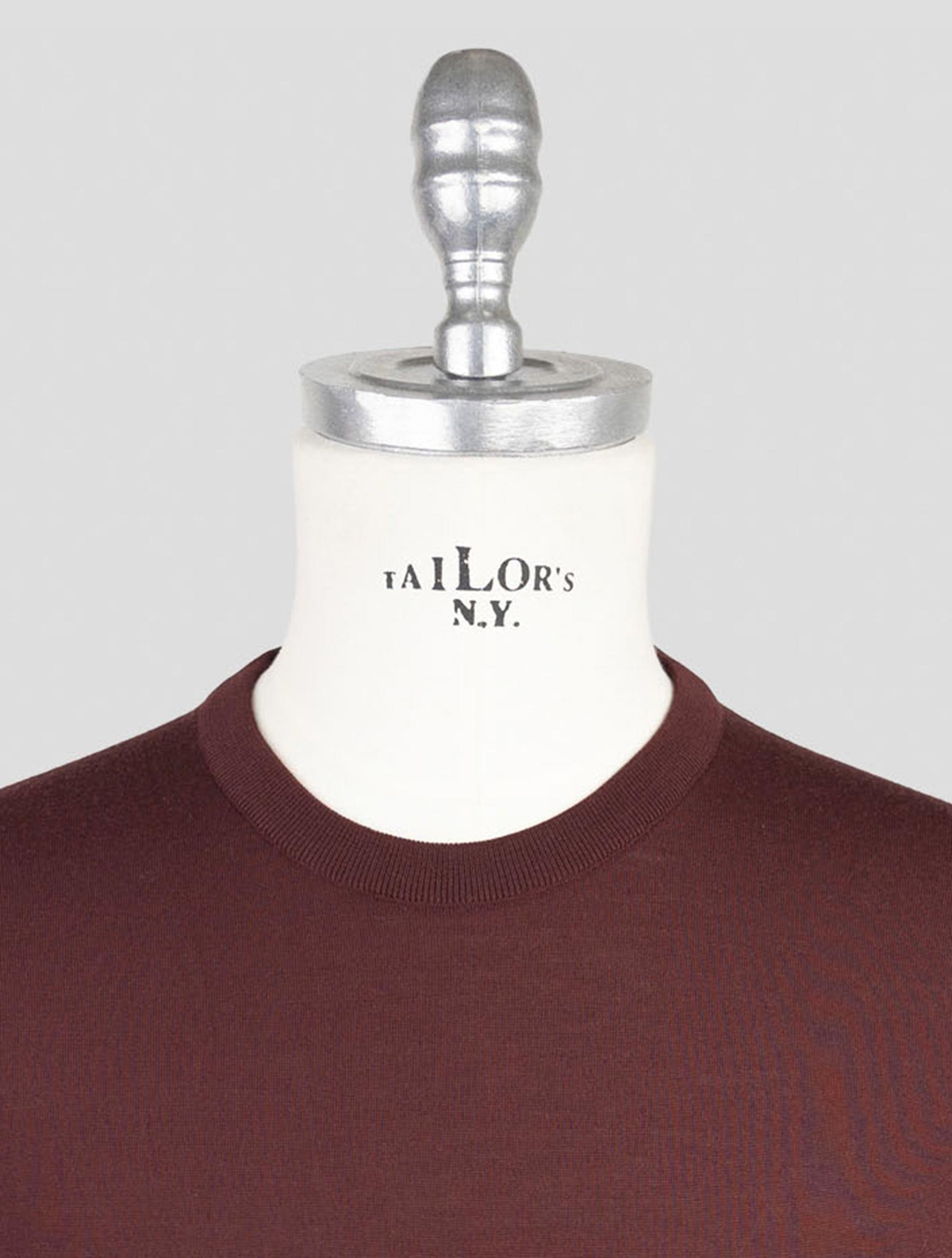 Kiton Burgundy Wool 14 Micron Sweater Crewneck