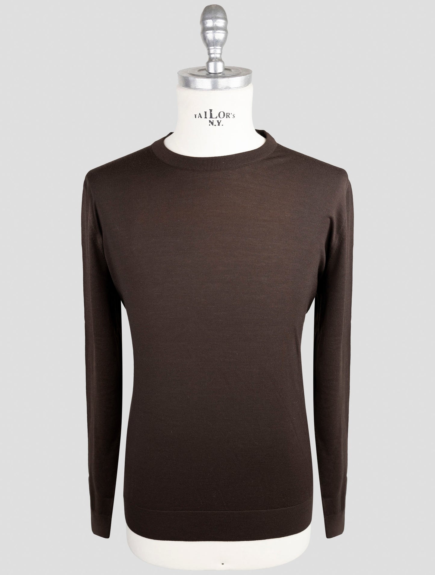 Kiton Brown Wool 14 Micron Sweater Crewneck