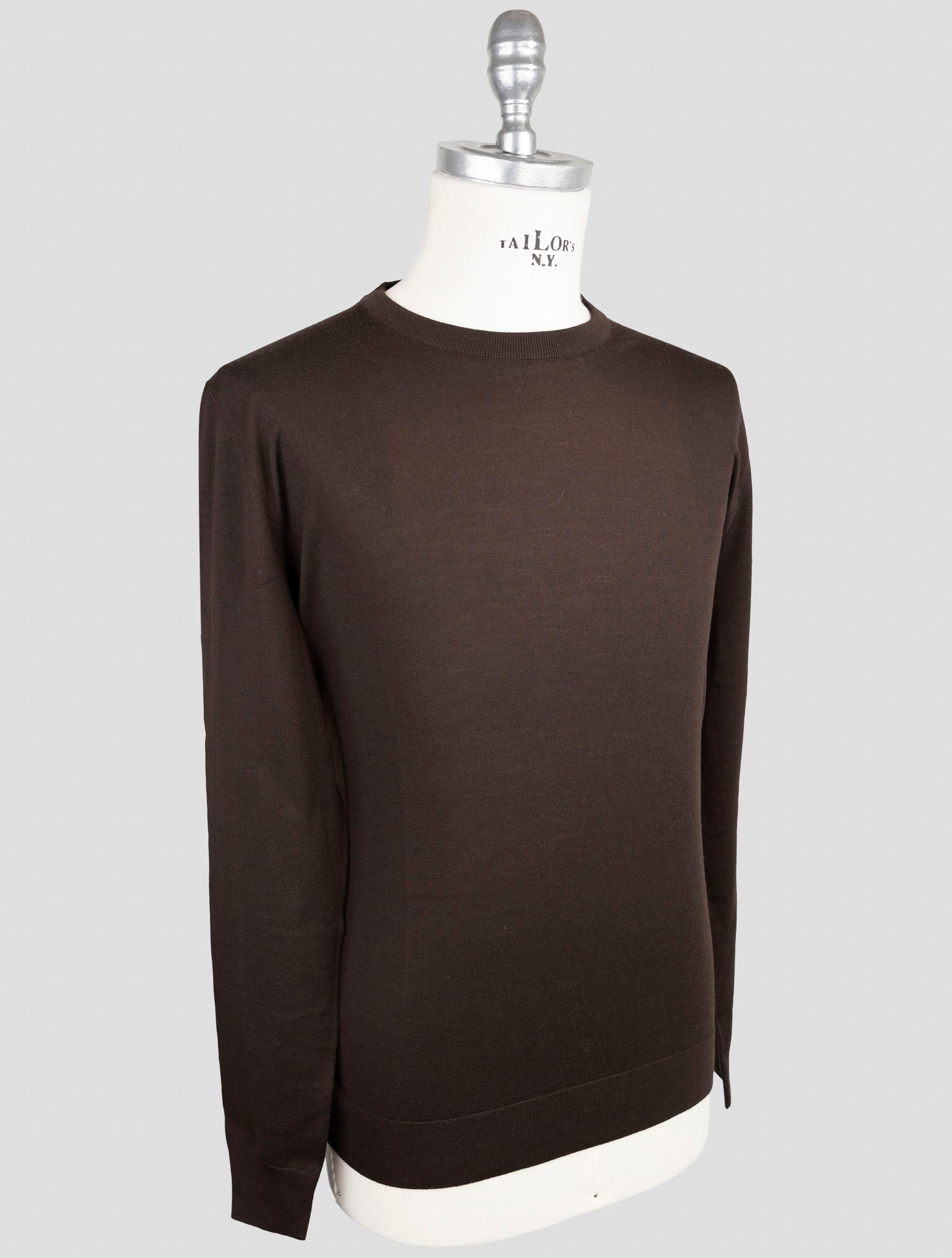 Kiton Brown Wool 14 Micron Sweater Crewneck