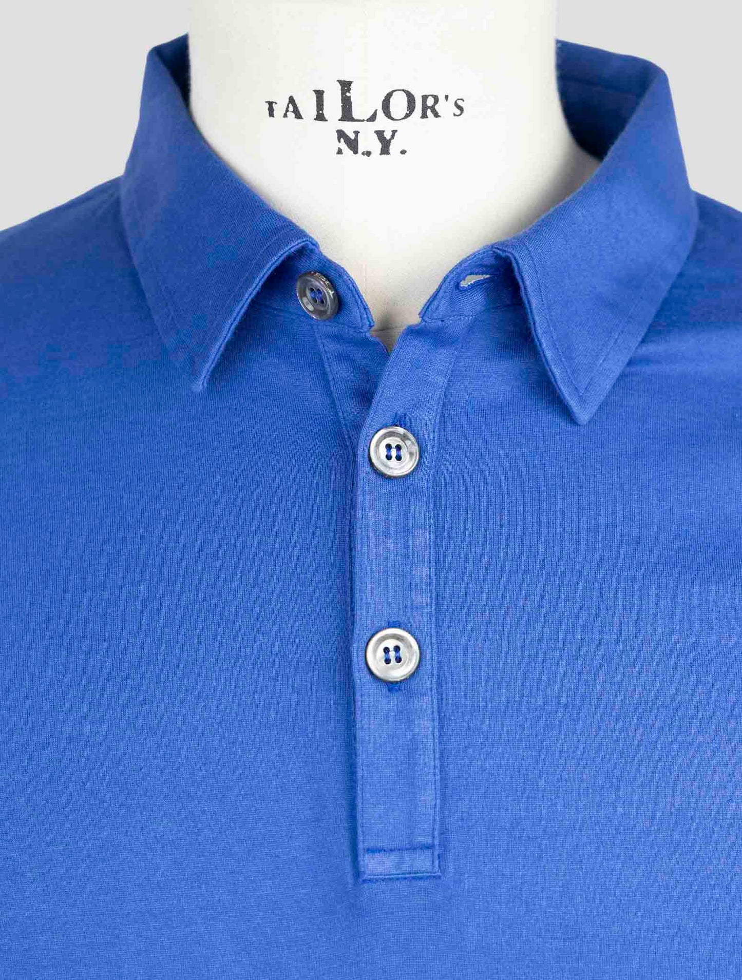 Kiton Blue Cotton Cashmere Sweater Polo