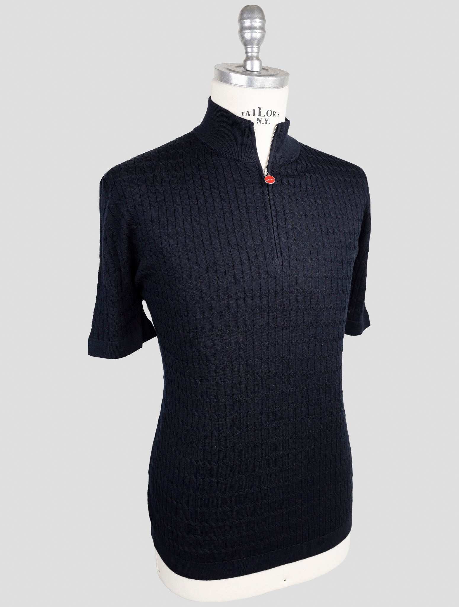 Kiton Blue Silk Cotton Pa Ea Polo