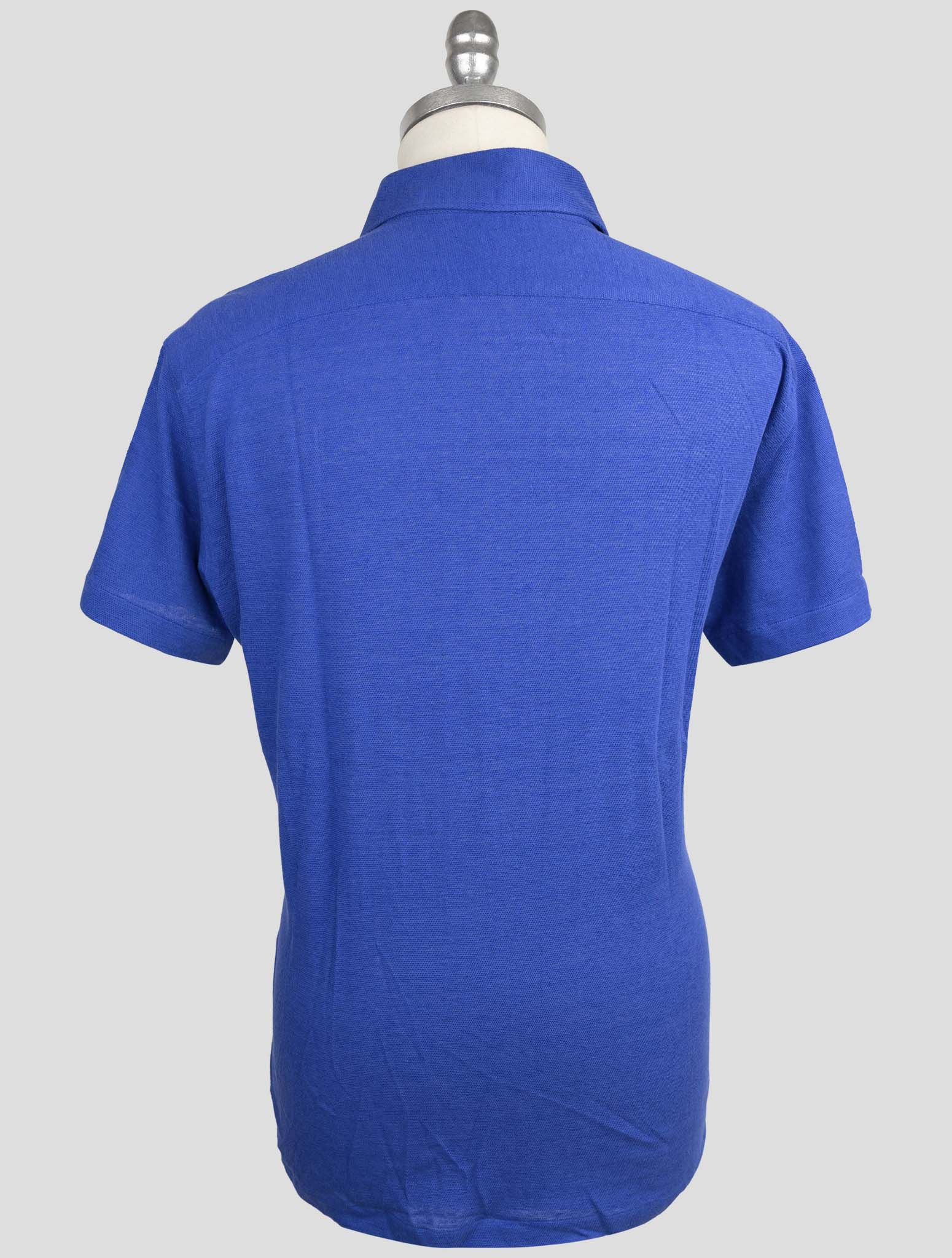 Kiton Blue Linen Cotton Polo