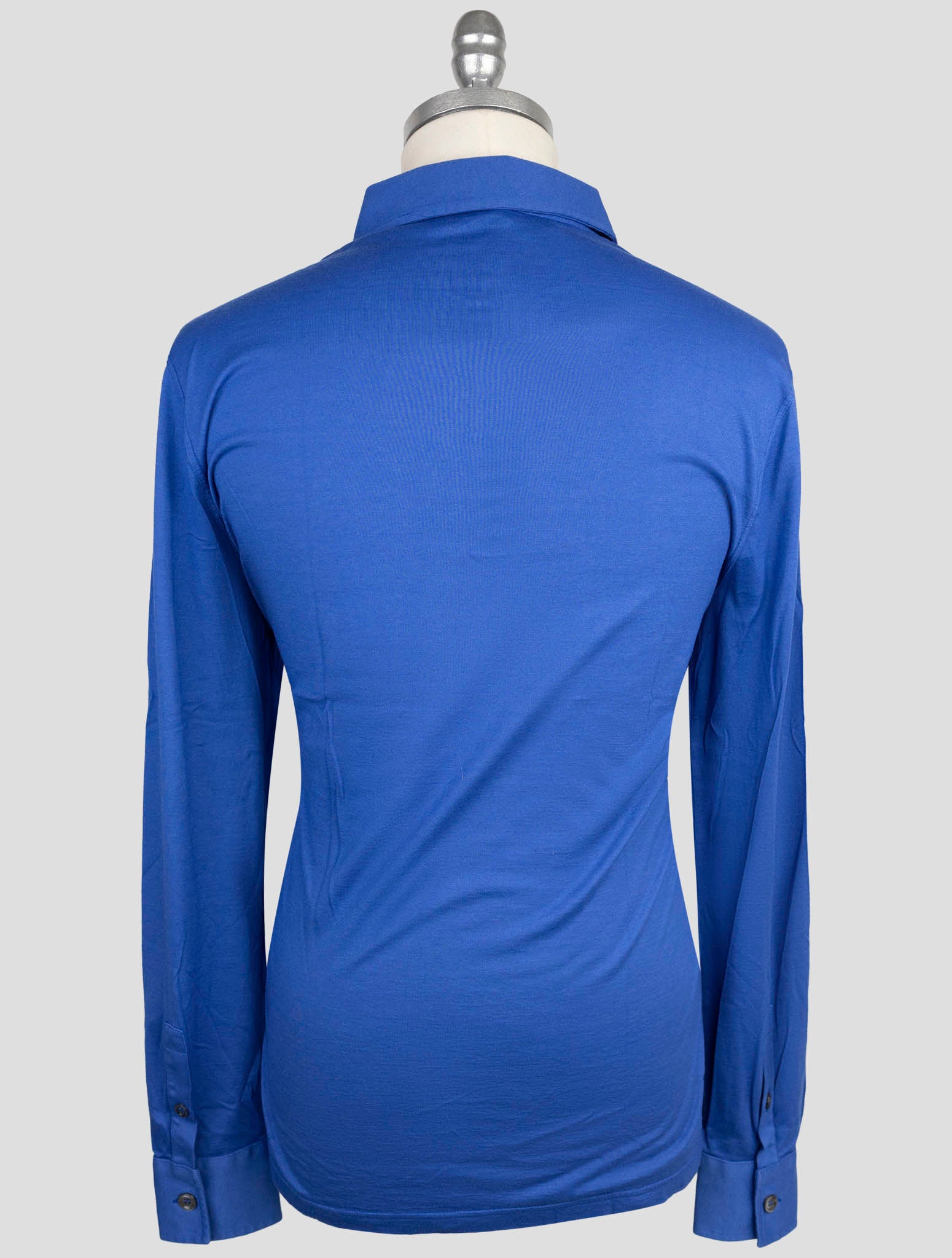 Kiton Blue Cotton Cashmere Sweater Polo