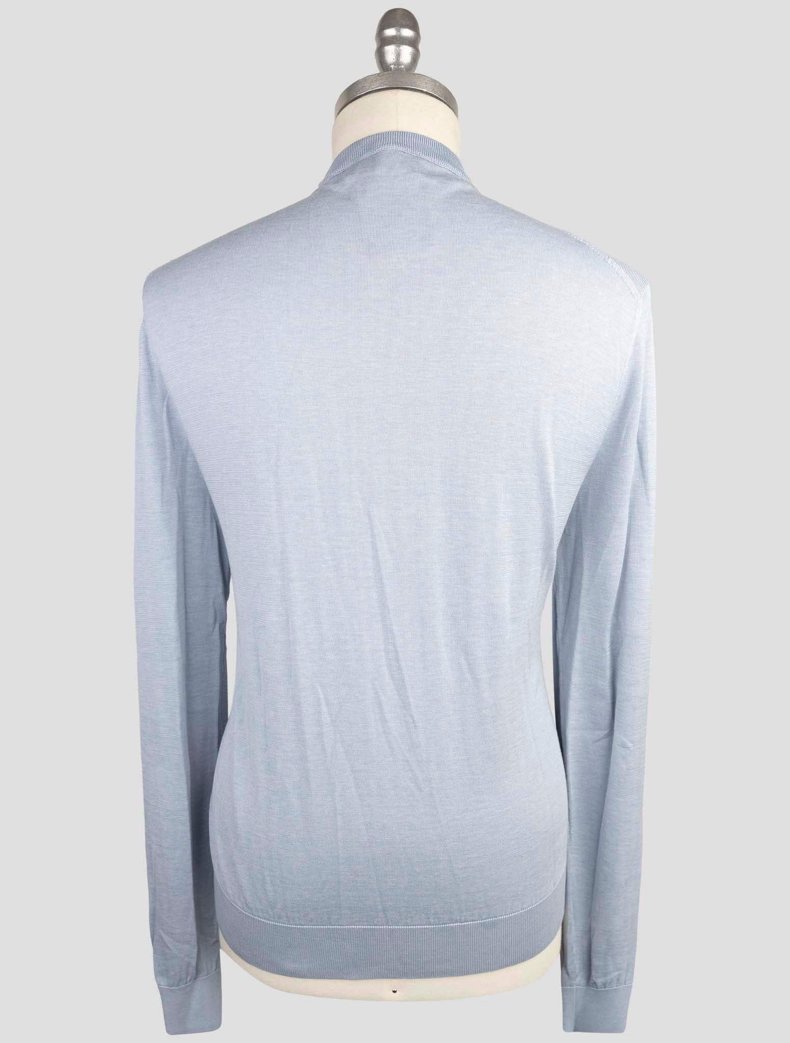 Kiton Light Blue Silk Cotton Sweater