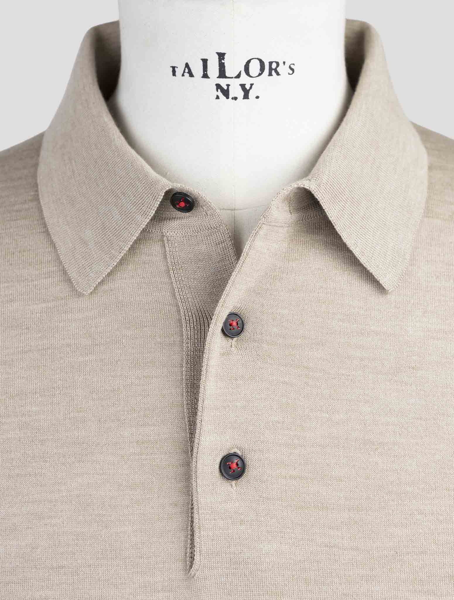 Kiton Beige Cashmere Silk Sweater Polo