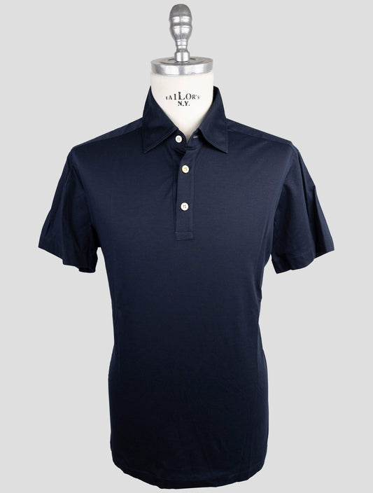 Kiton Blue Cotton Sweater Polo