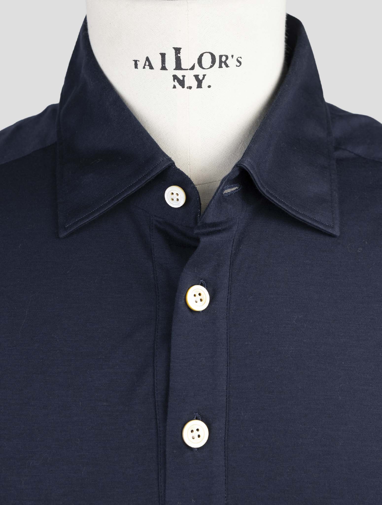 Kiton Blue Cotton Sweater Polo