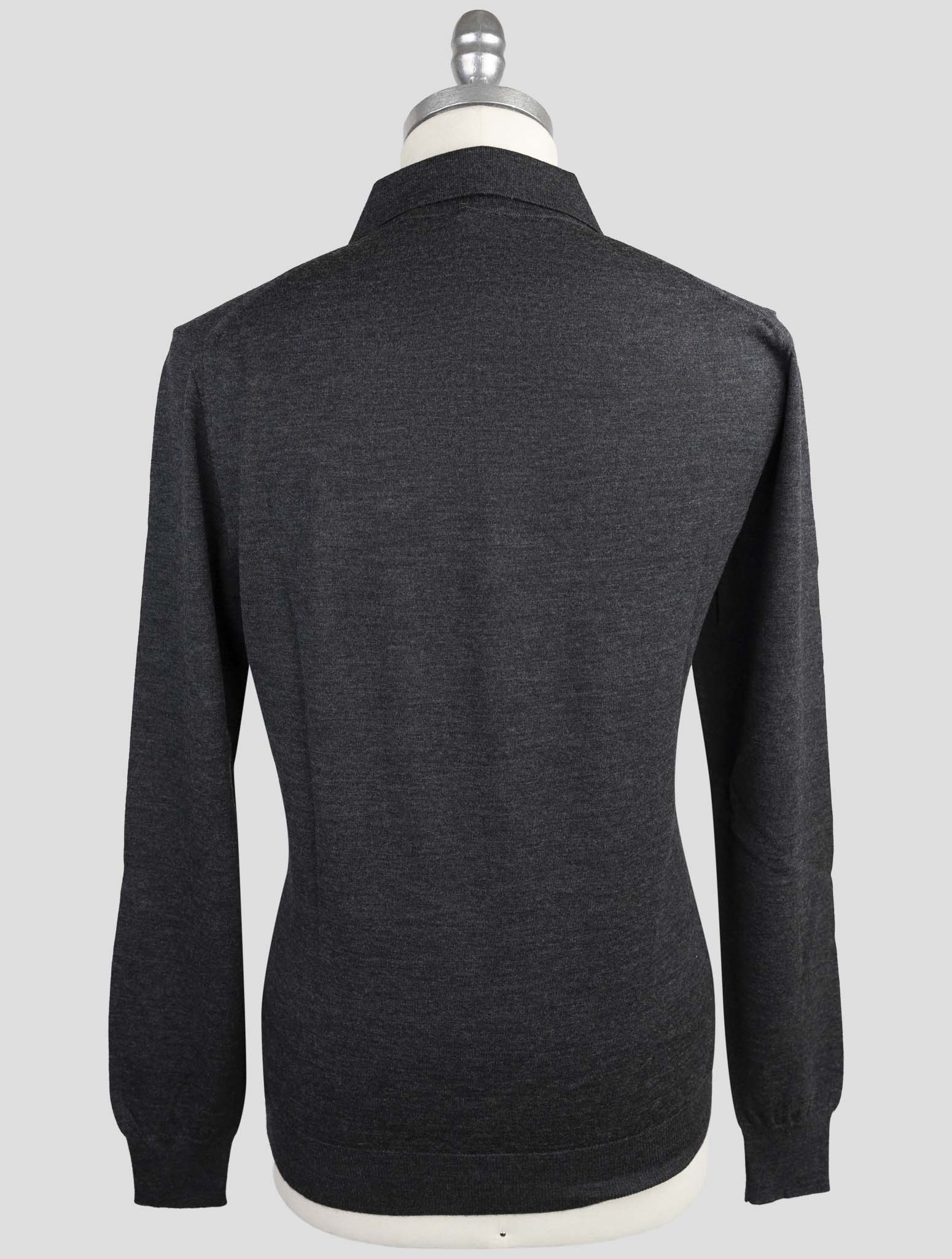 Kiton Dark Gray Wool Sweater Polo