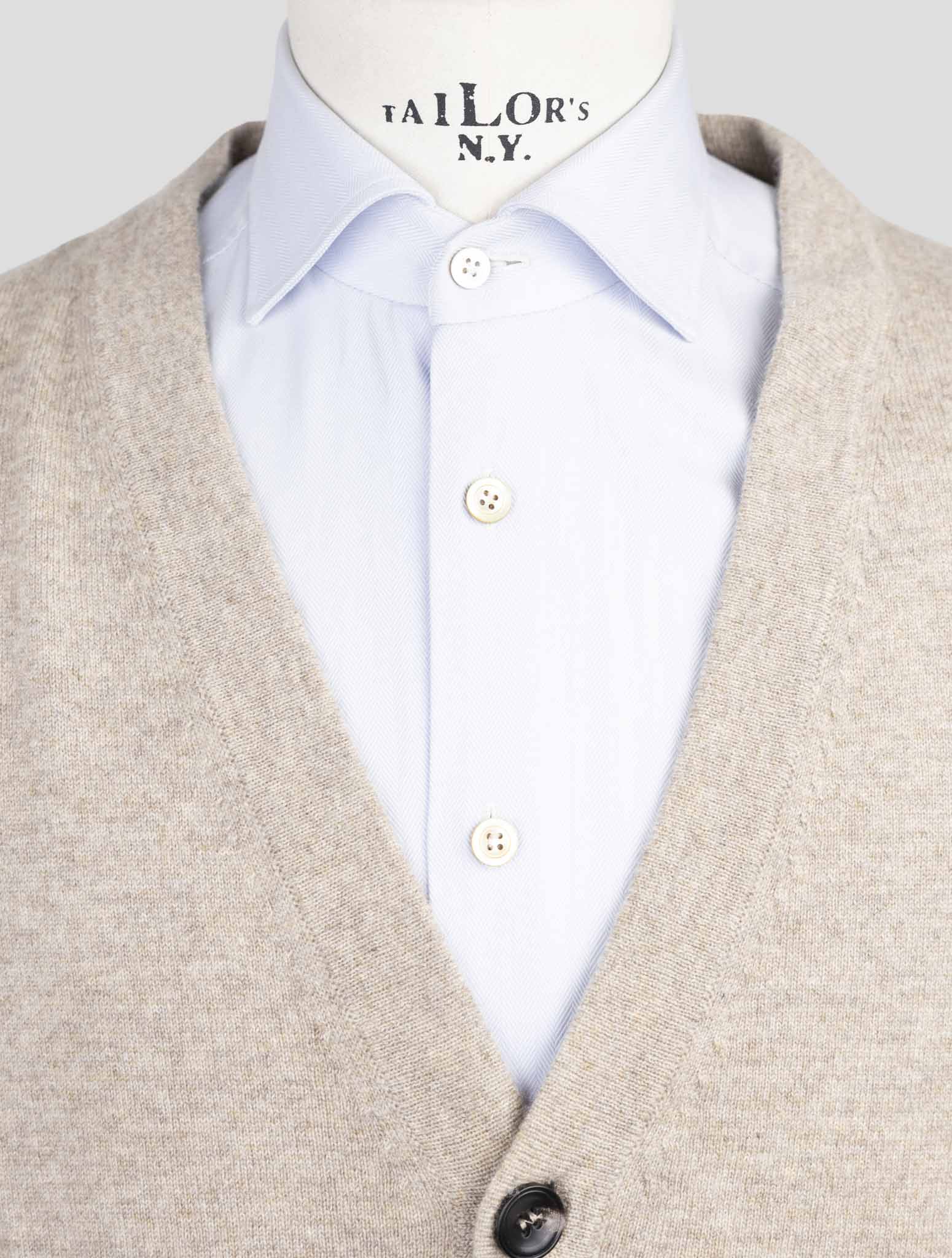 Kiton Beige Cashmere Sweater Cardigan