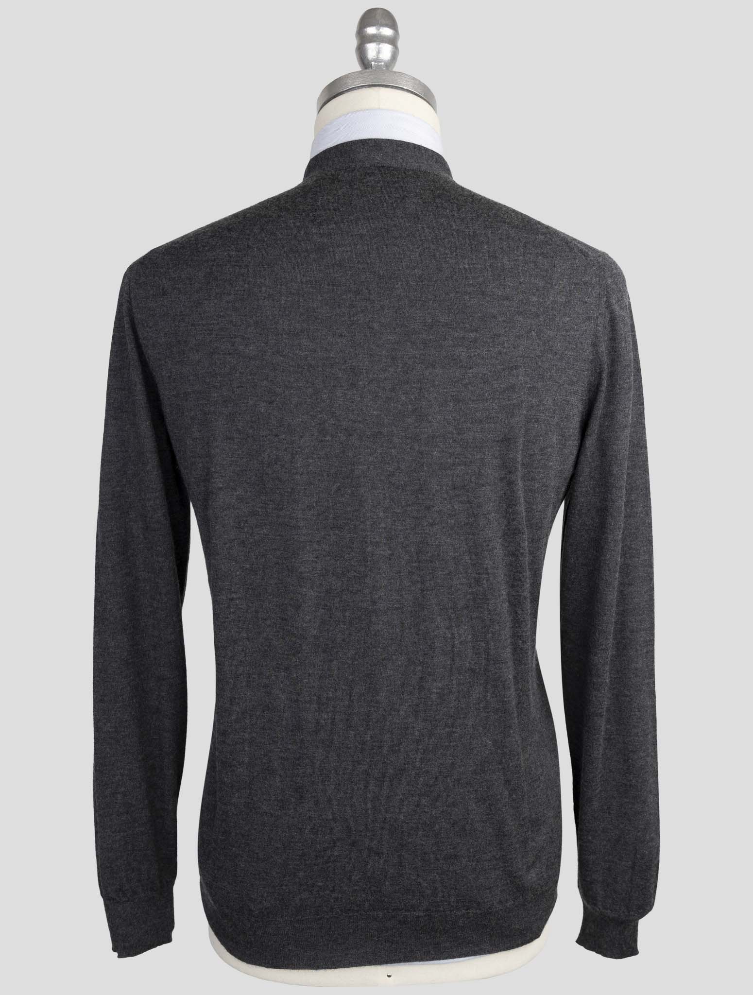 Kiton Gray Cashmere Silk Sweater Cardigan