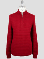 Kiton Red Cashmere Sweater Full Zip