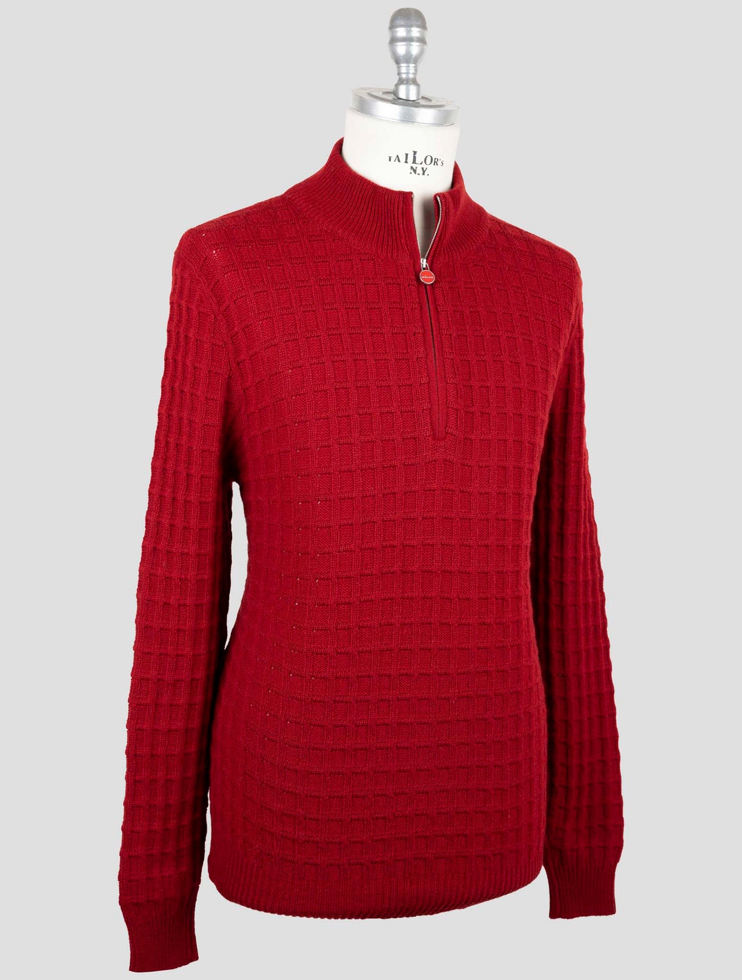 Kiton Red Cashmere Sweater Full Zip