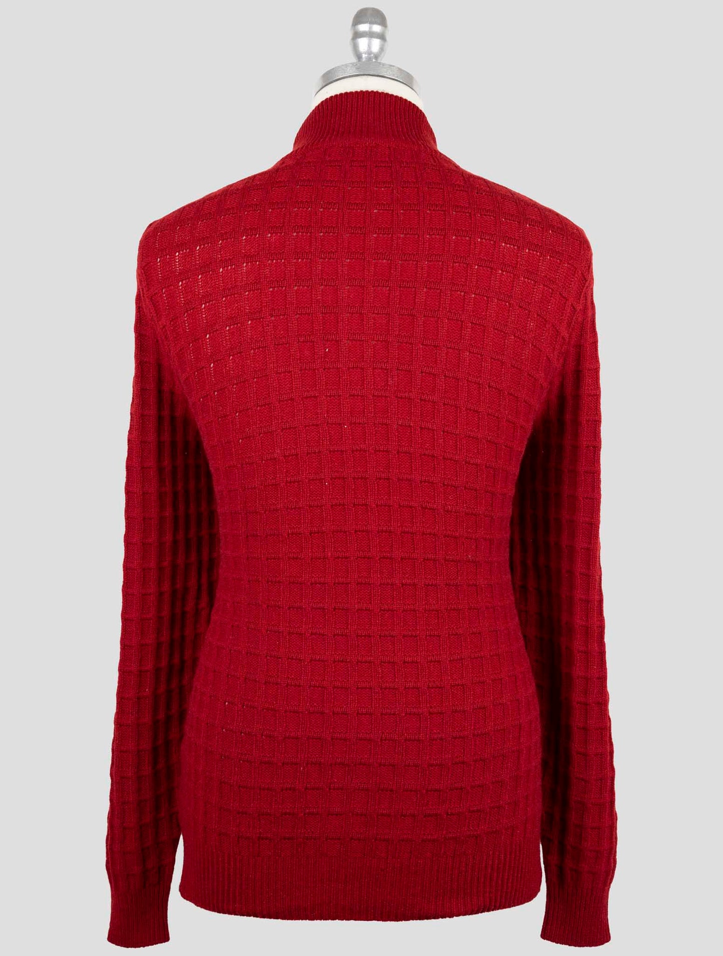 Kiton Red Cashmere Sweater Full Zip