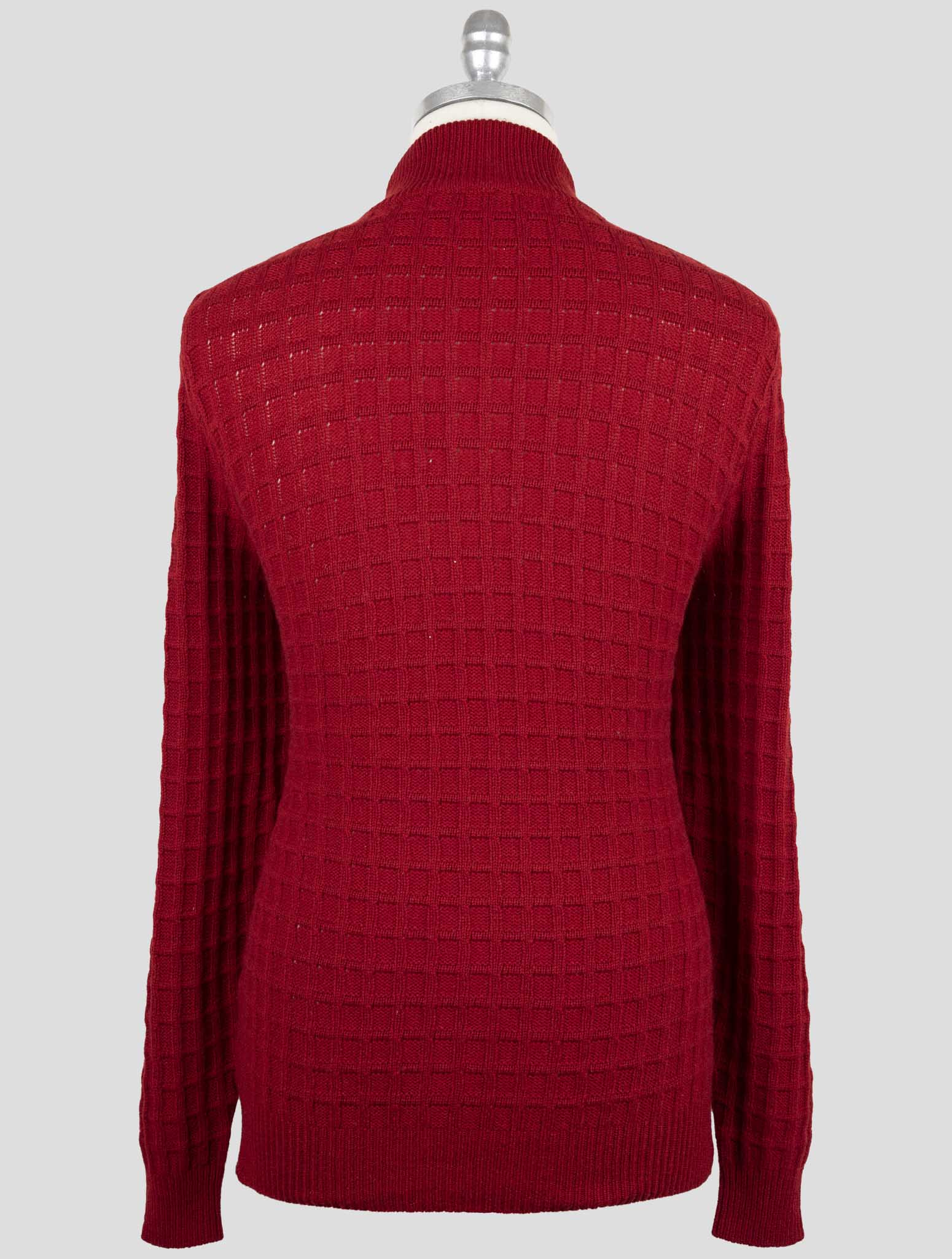 Kiton Red Cashmere Sweater Full Zip