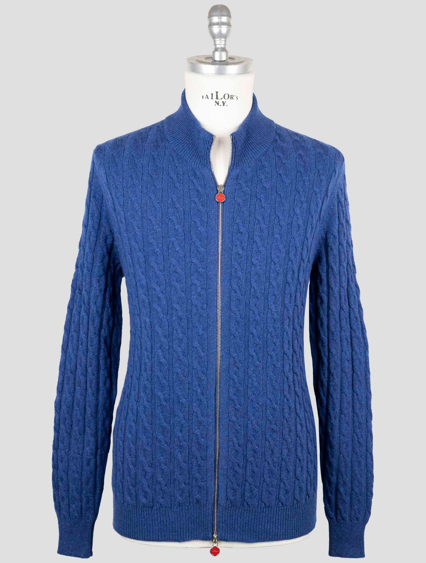 Kiton Blue Cashmere Sweater Full Zip