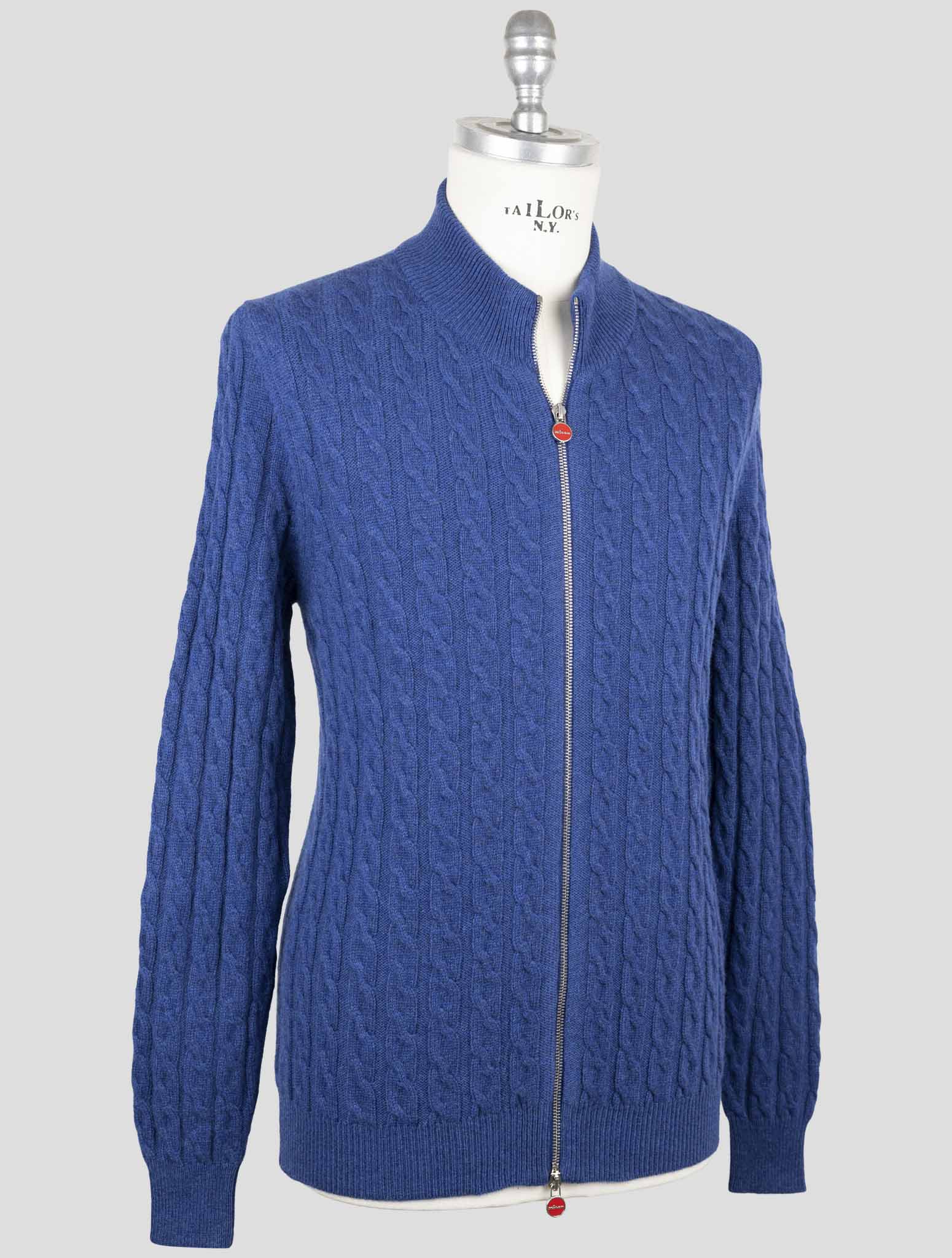 Kiton Blue Cashmere Sweater Full Zip