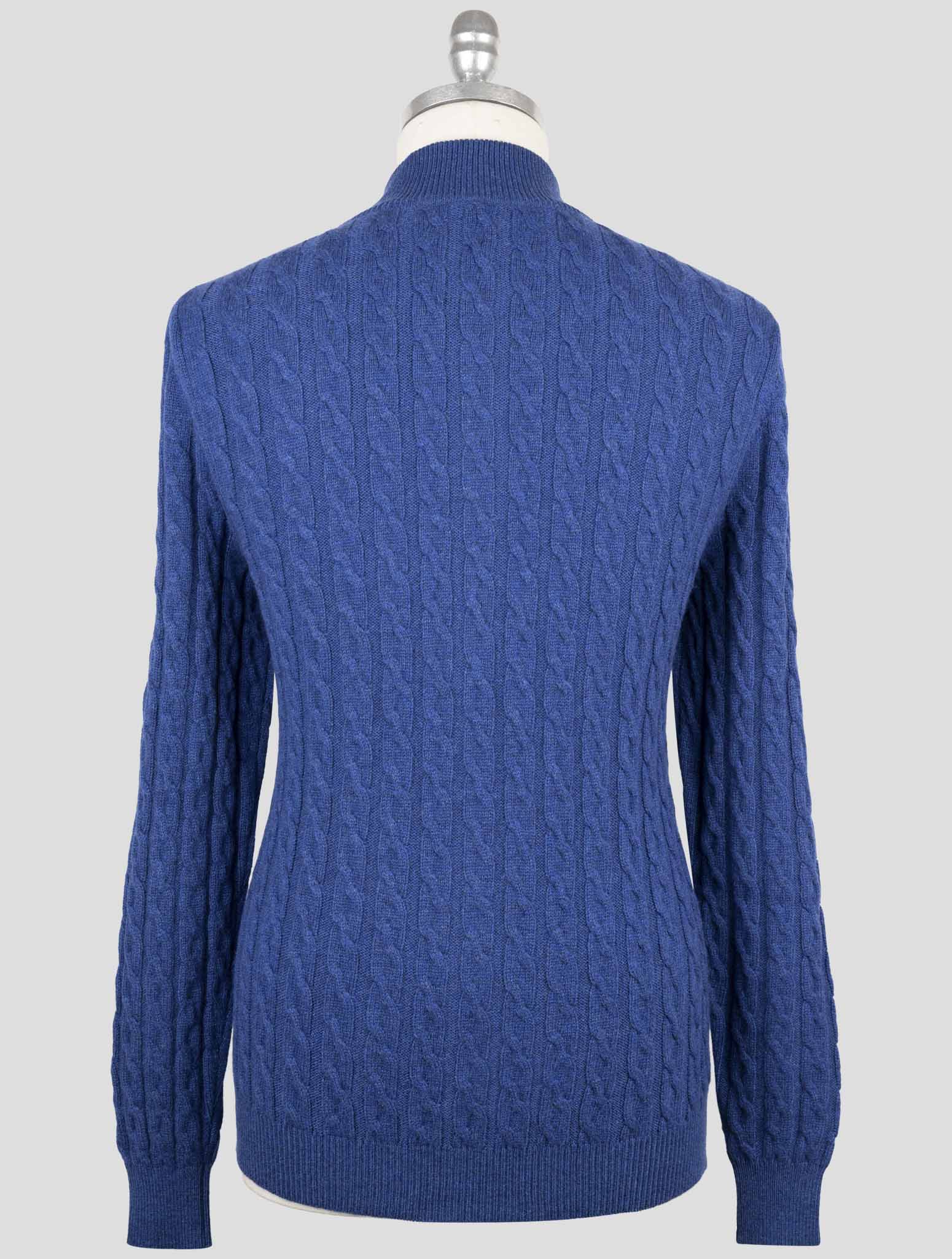 Kiton Blue Cashmere Sweater Full Zip