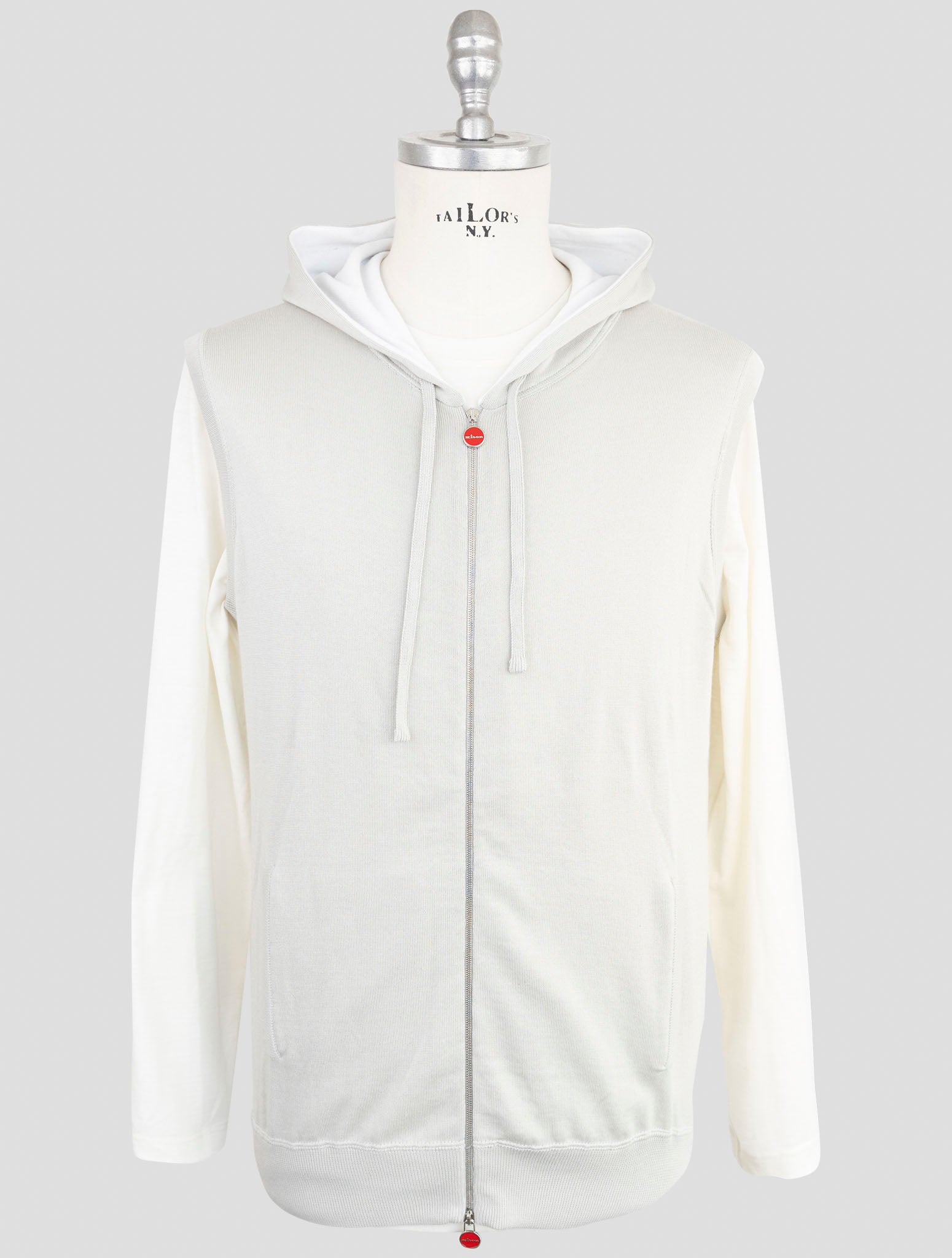Kiton Gray Cotton Sweater Hoodie