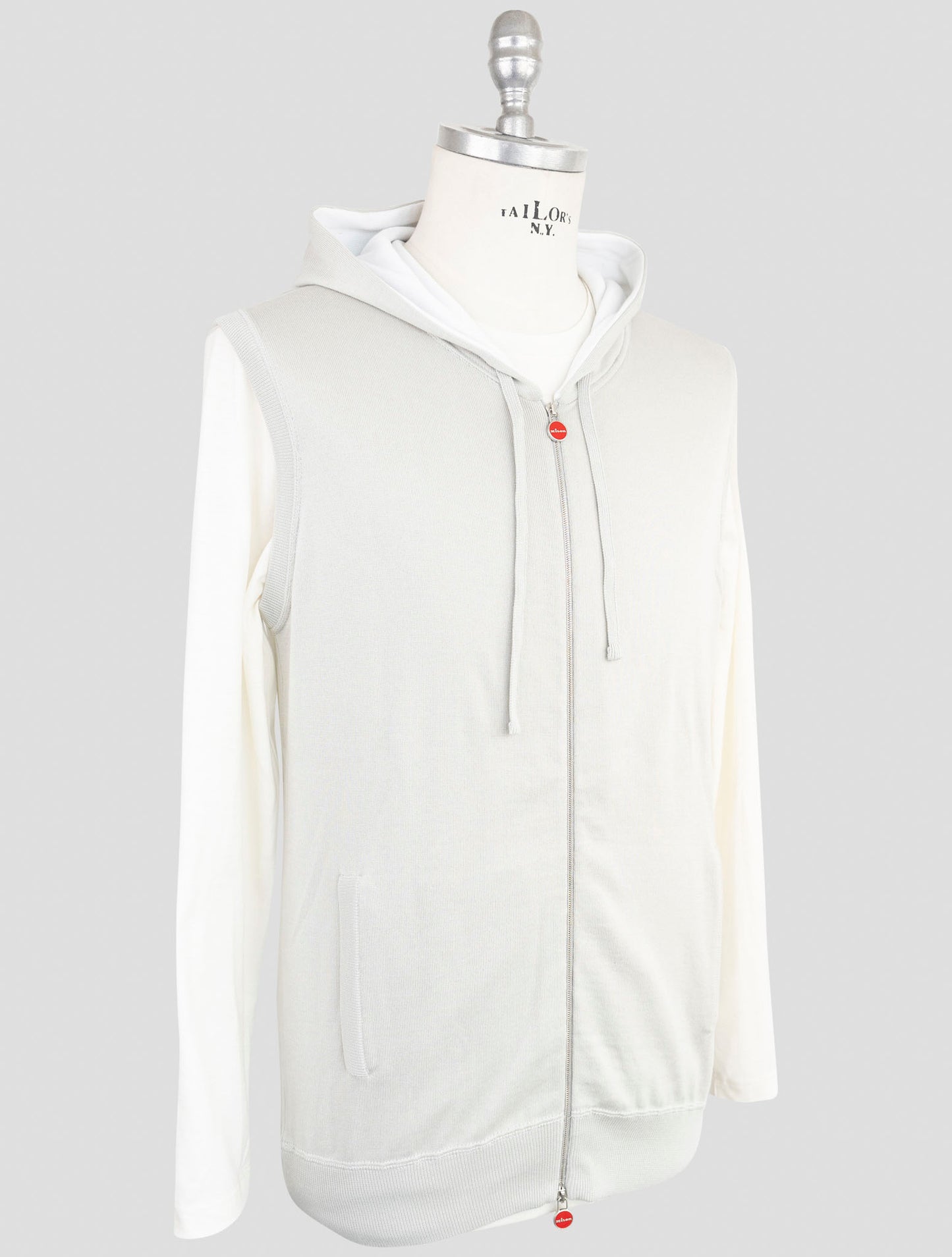 Kiton Gray Cotton Sweater Hoodie