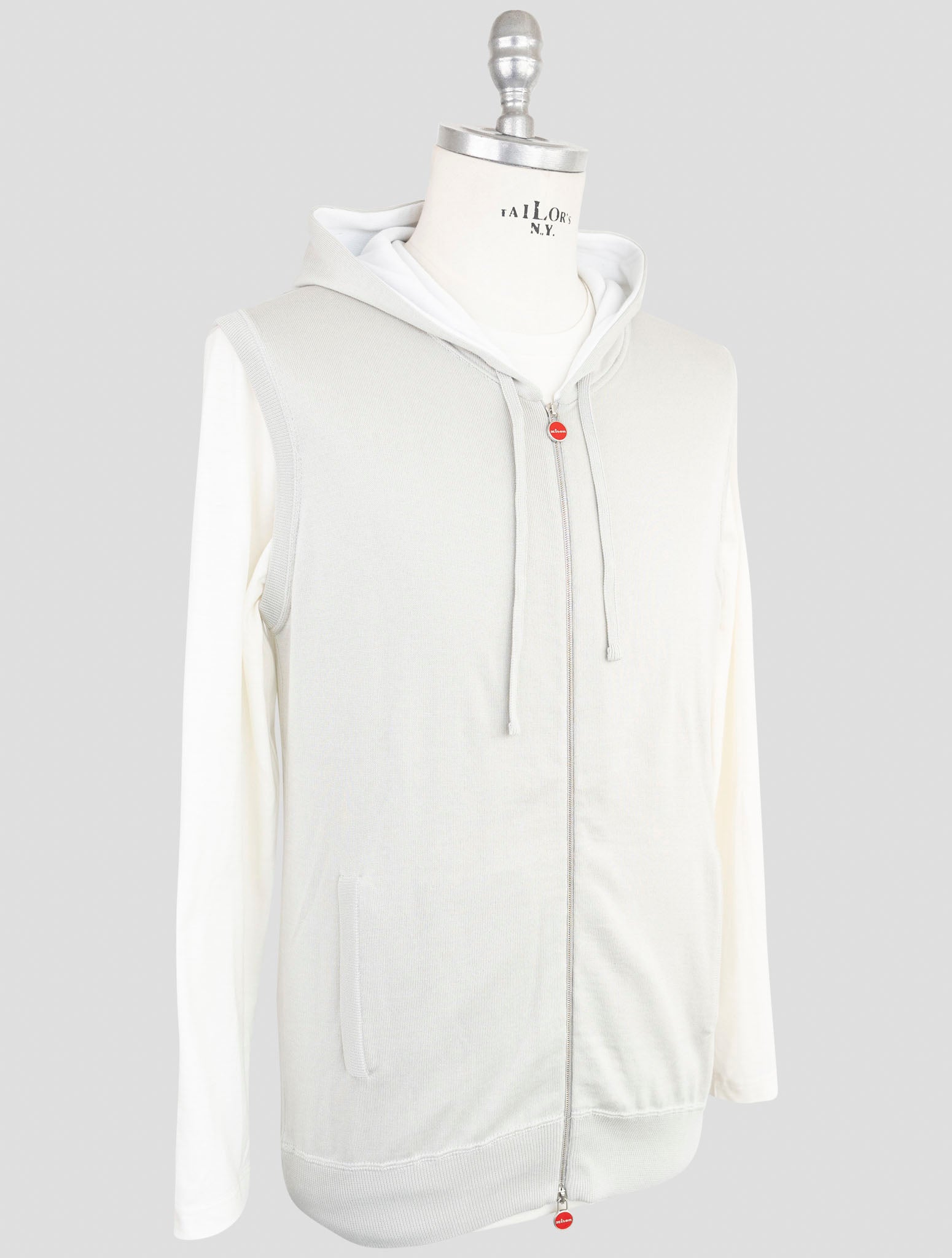 Kiton Gray Cotton Sweater Hoodie