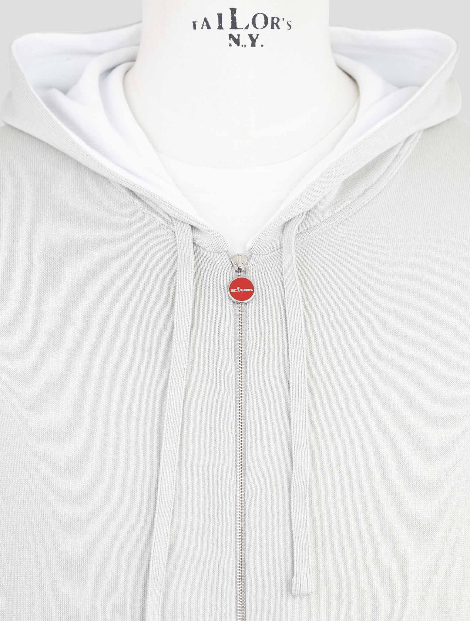 Kiton Gray Cotton Sweater Hoodie
