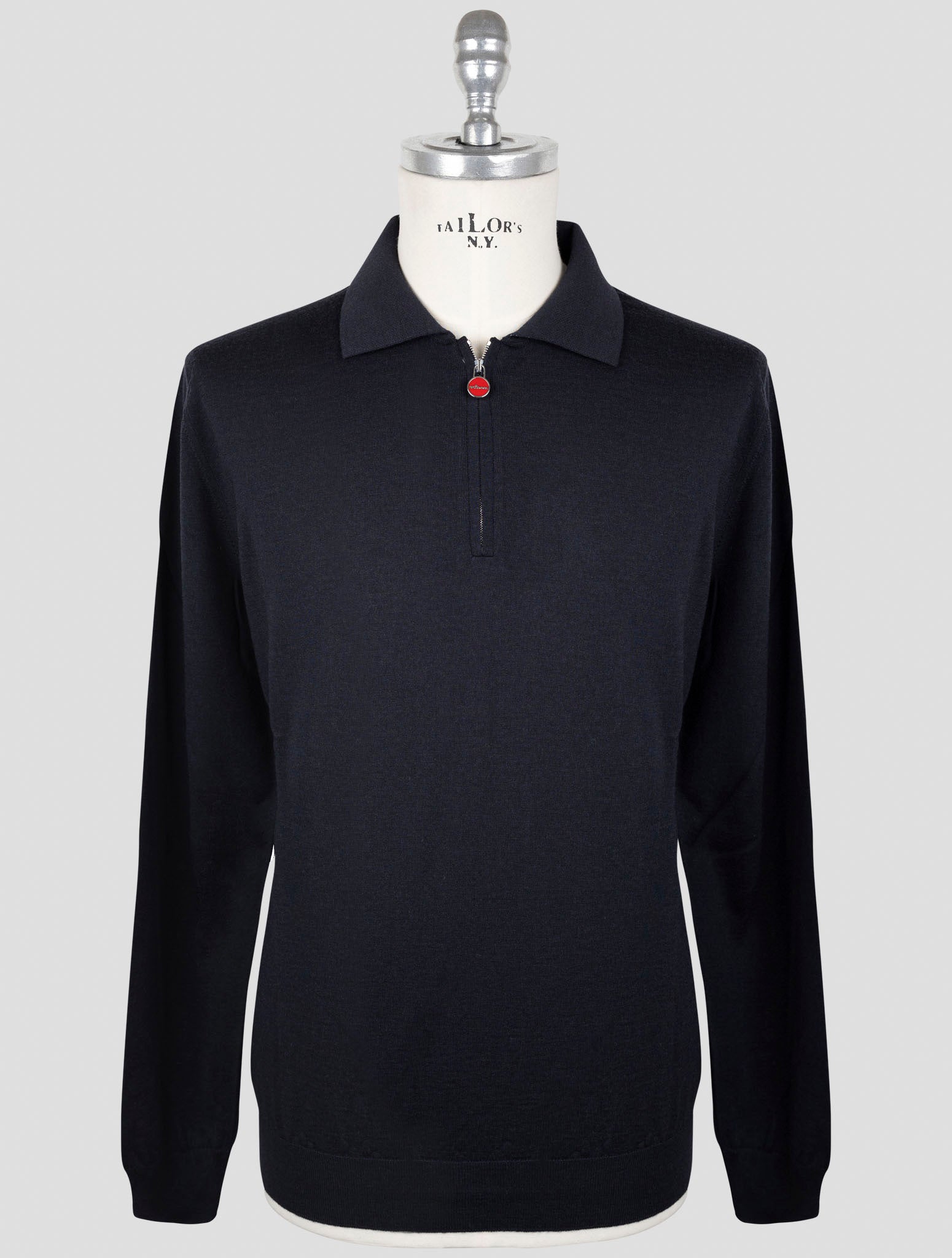 Kiton Blue Wool Sweater Polo
