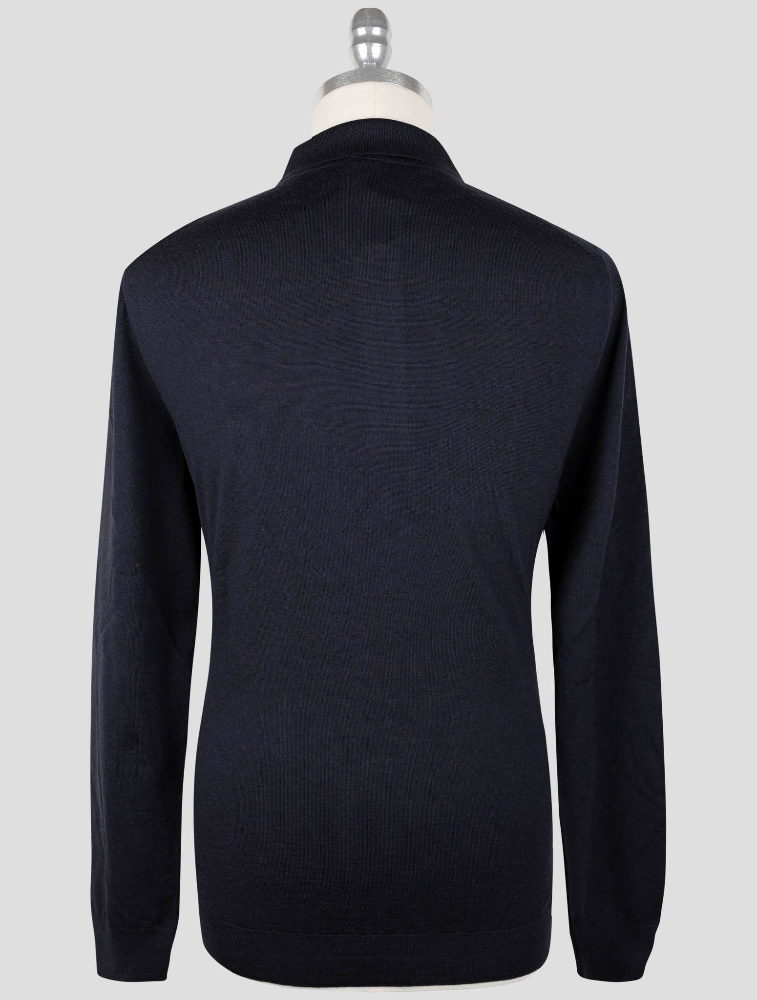 Kiton Blue Wool Sweater Polo