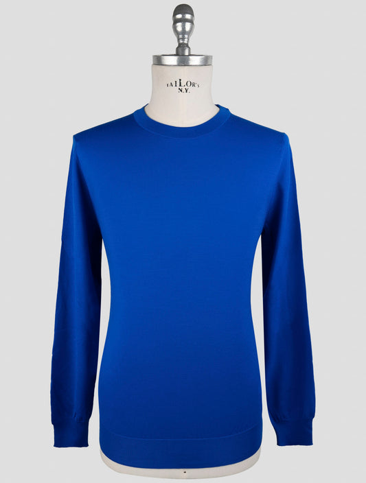 Kiton Blue Wool Sweater Crewneck
