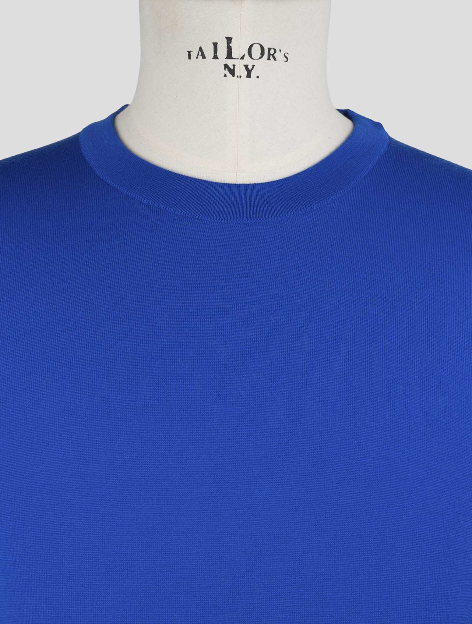 Kiton Blue Wool Sweater Crewneck