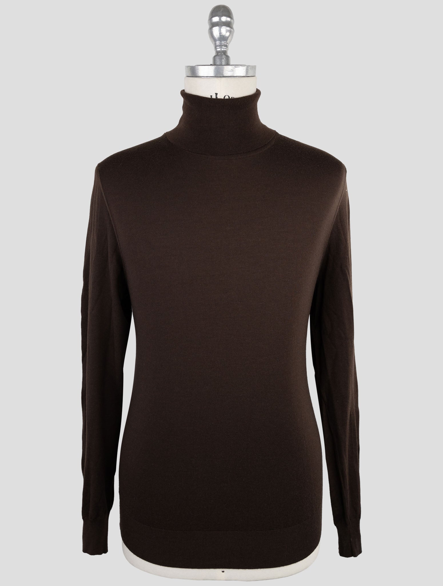 Kiton Brown Wool Sweater Turtleneck