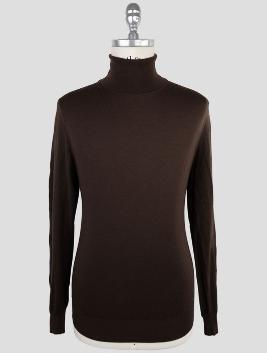 Kiton Brown Wool Sweater Turtleneck