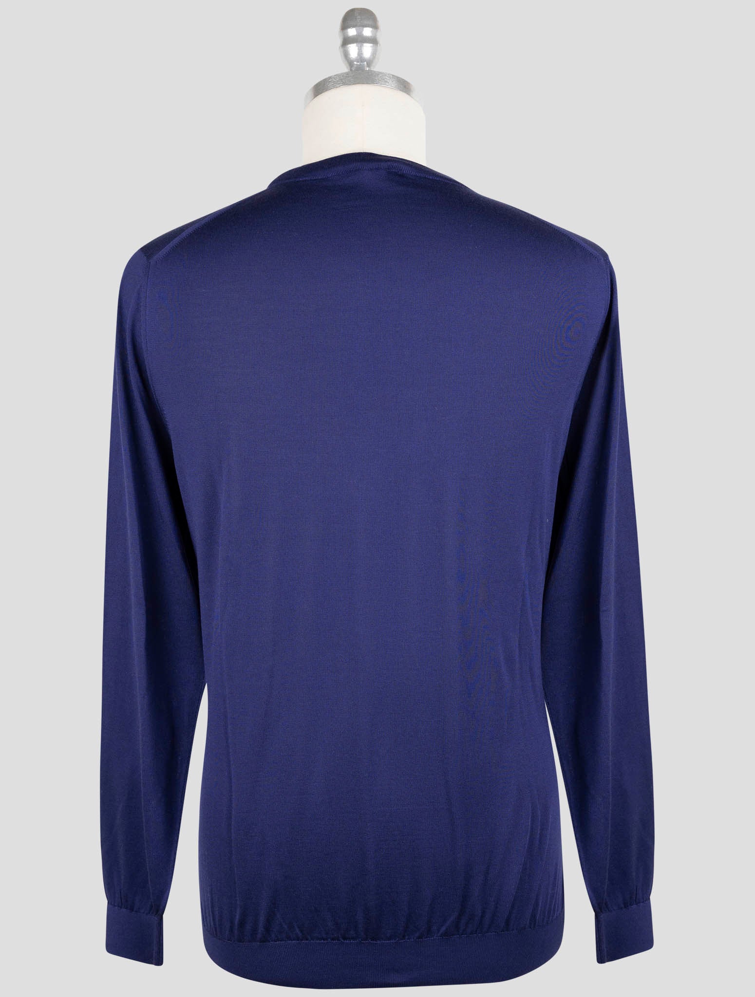 Kiton Blue Silk Sweater Crewneck