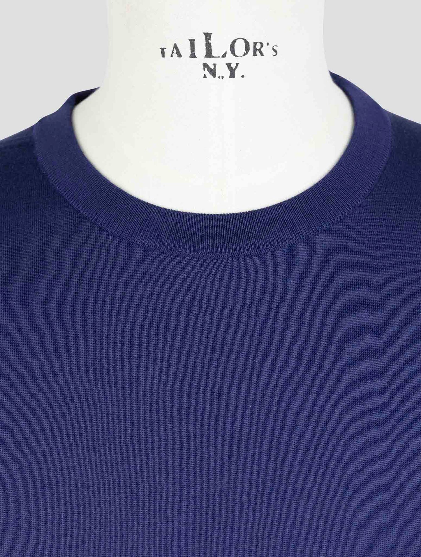 Kiton Blue Silk Sweater Crewneck