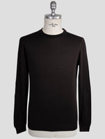 Kiton Black Silk Sweater Crewneck