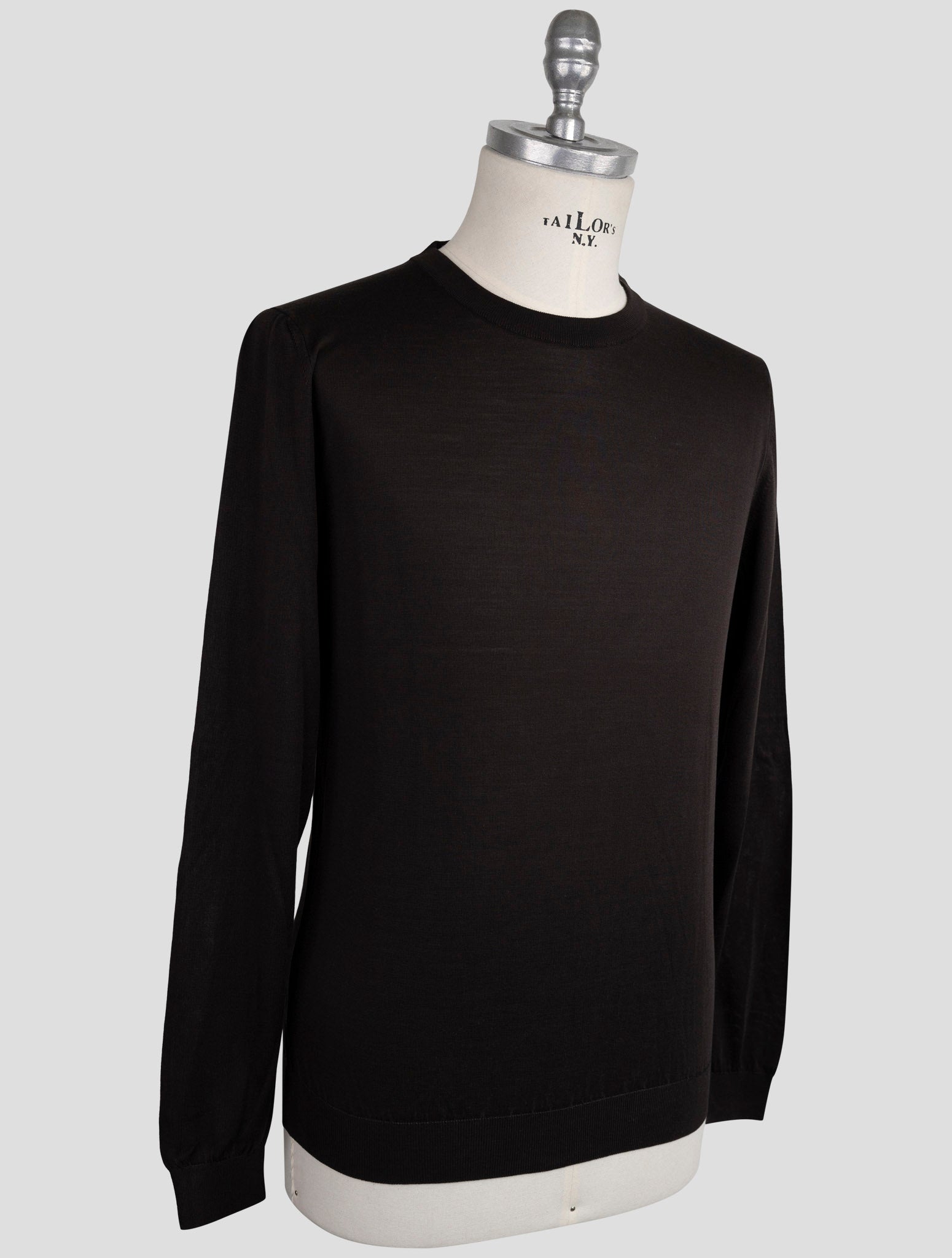 Kiton Black Silk Sweater Crewneck