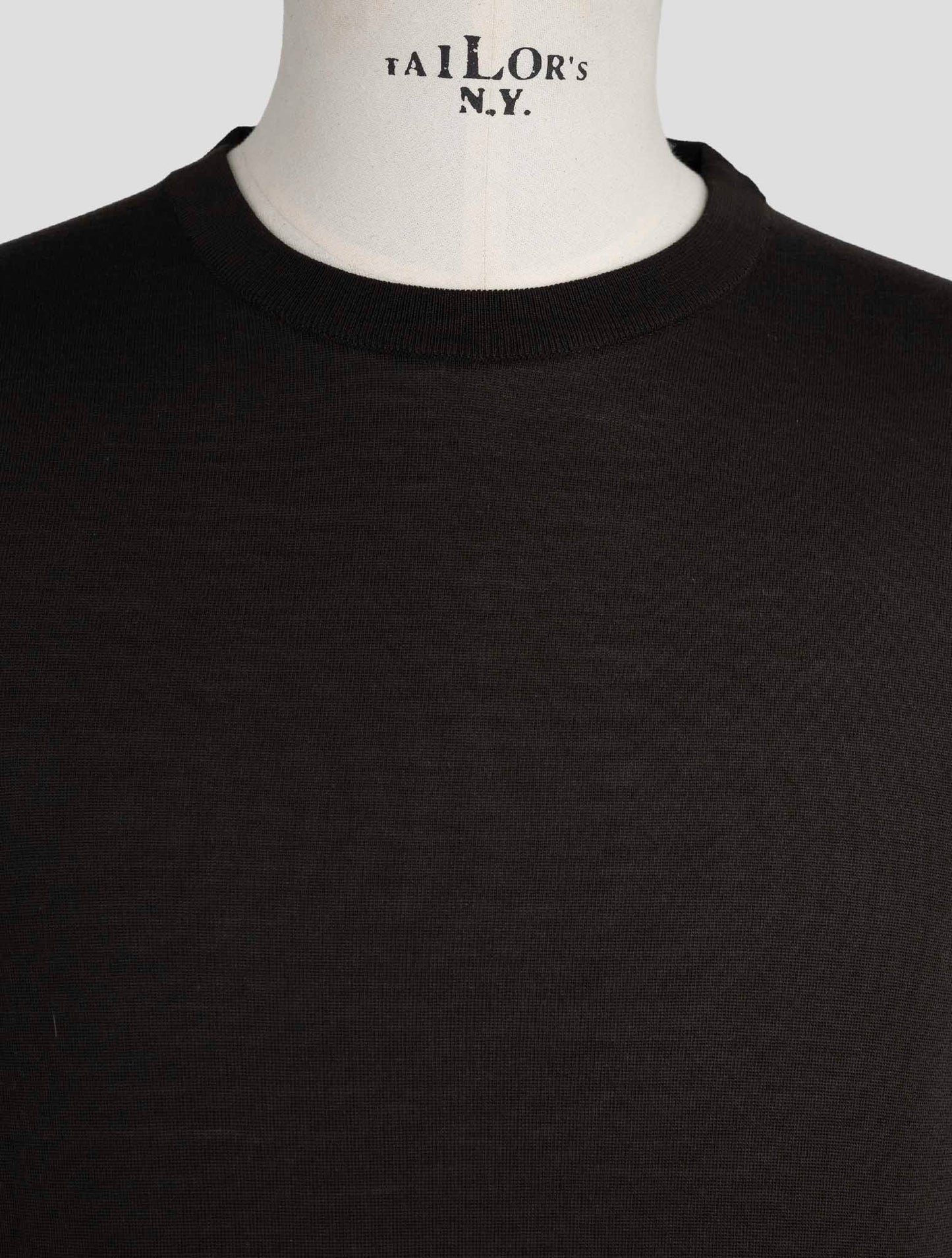 Kiton Black Silk Sweater Crewneck