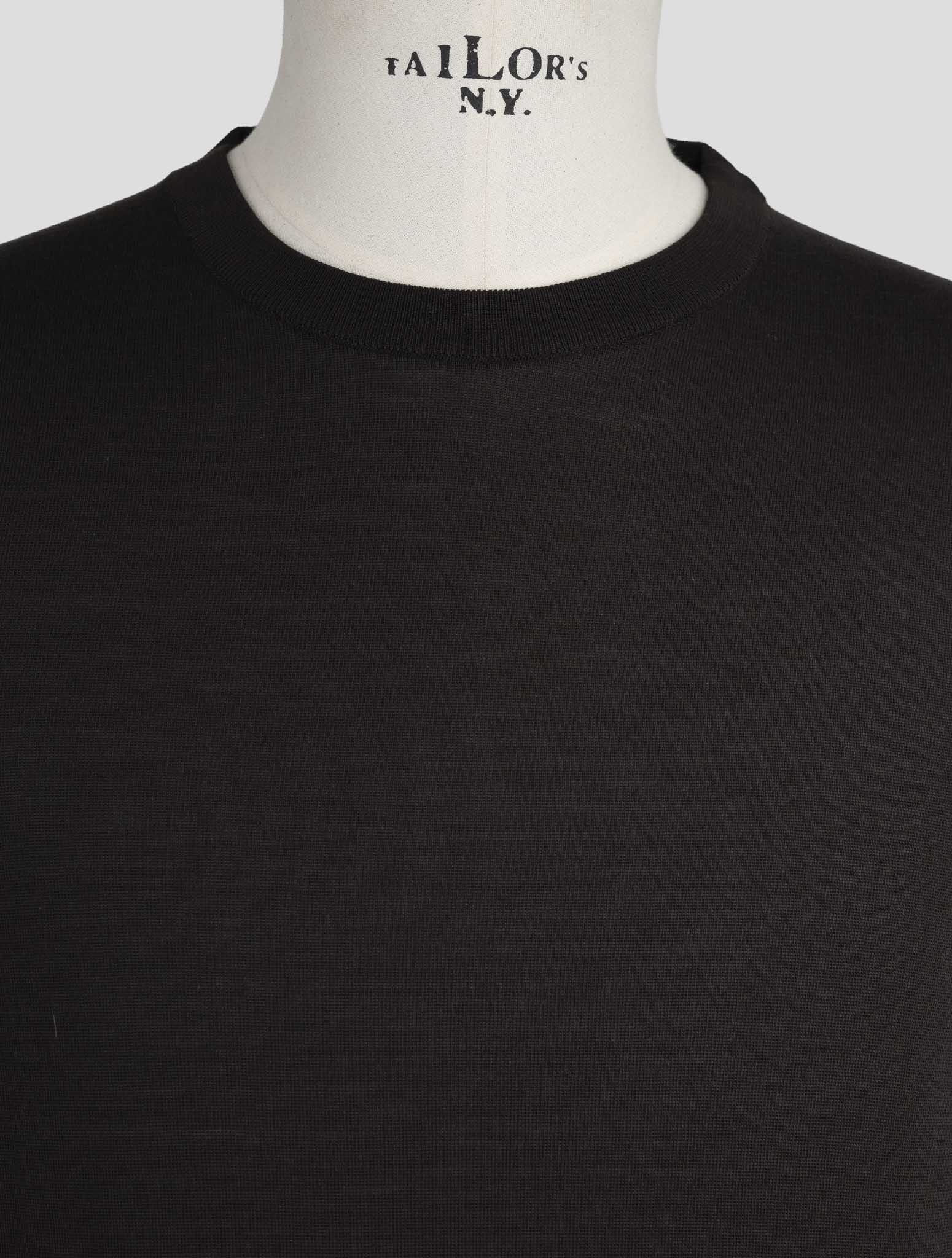 Kiton Black Silk Sweater Crewneck