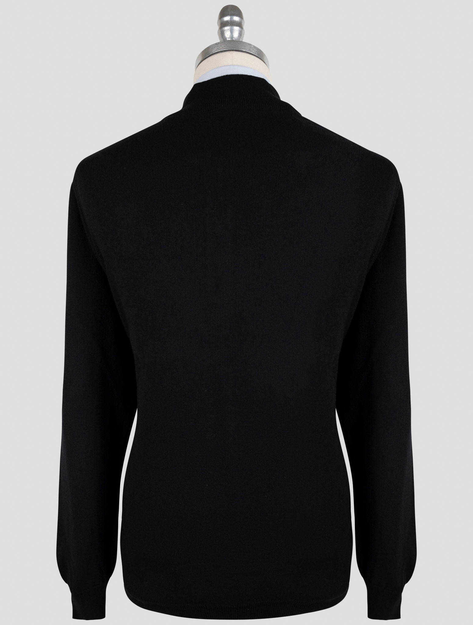 Kiton Black Cashmere Sweater Half Zip