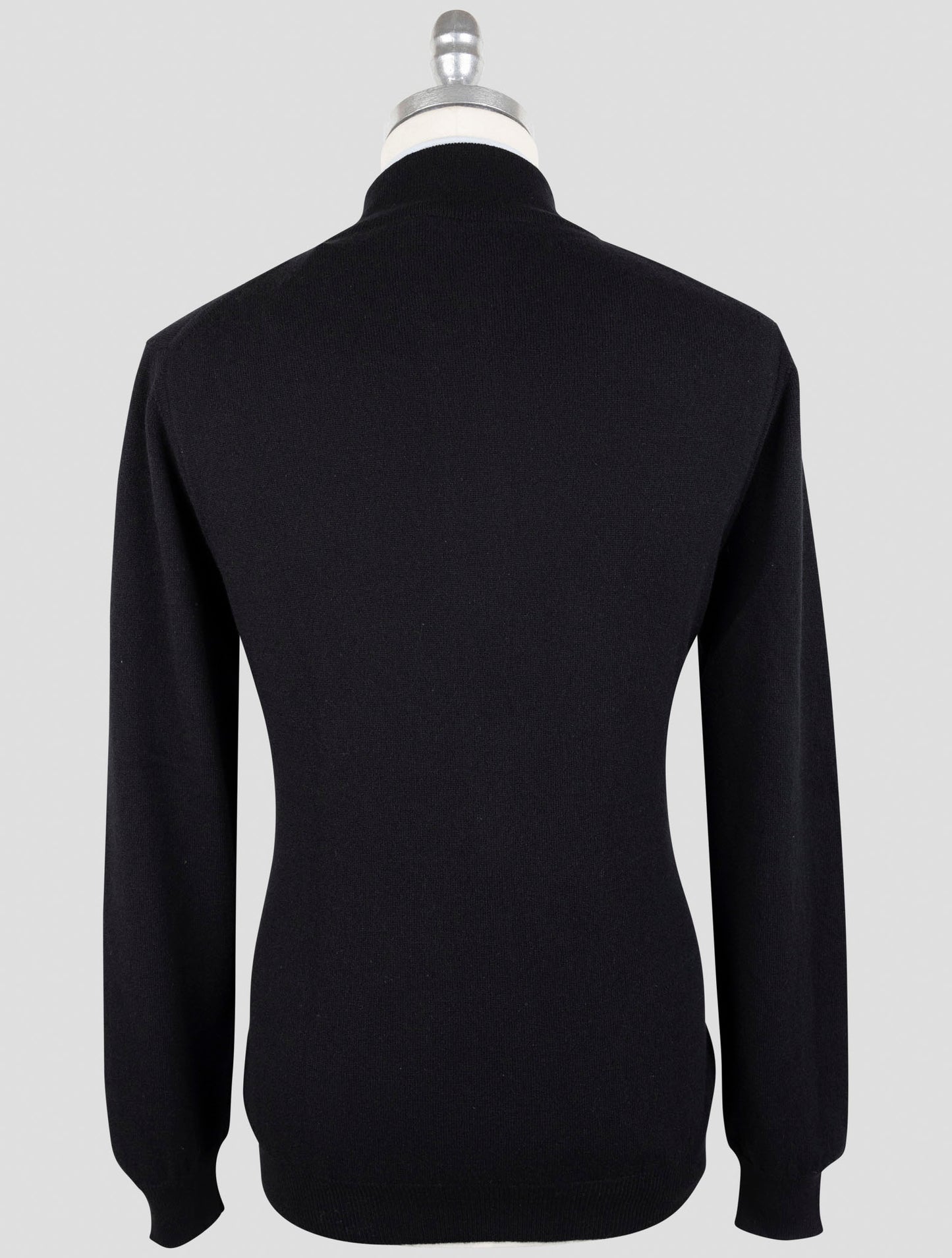 Kiton Black Cashmere Sweater Half Zip