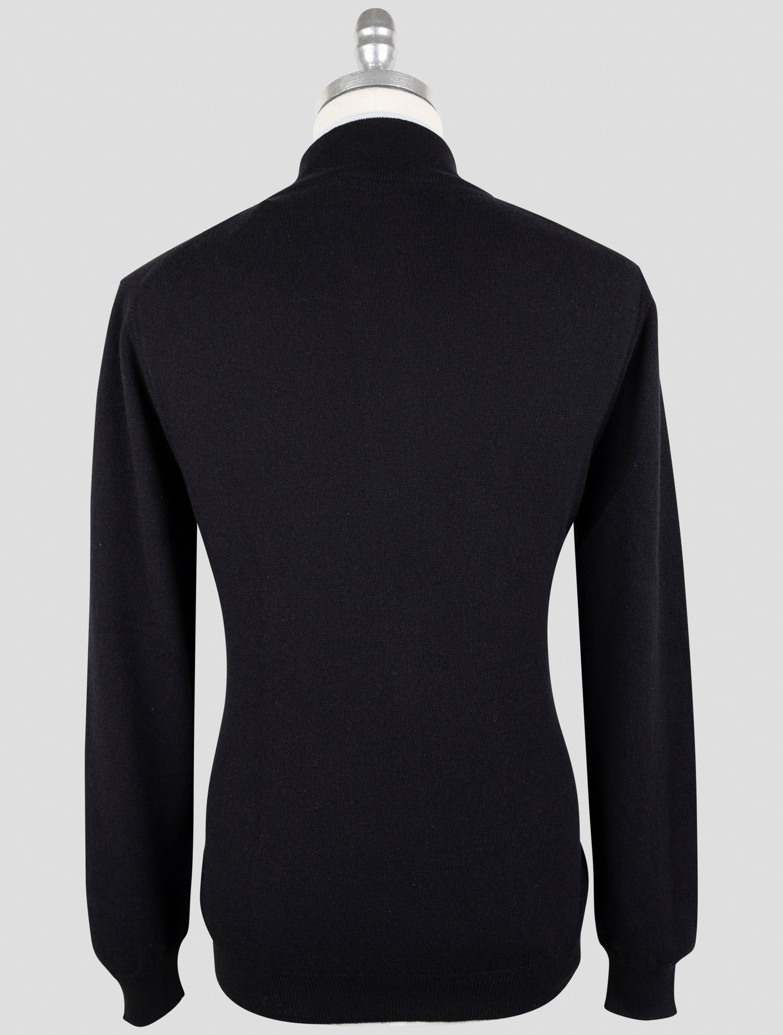 Kiton Black Cashmere Sweater Half Zip