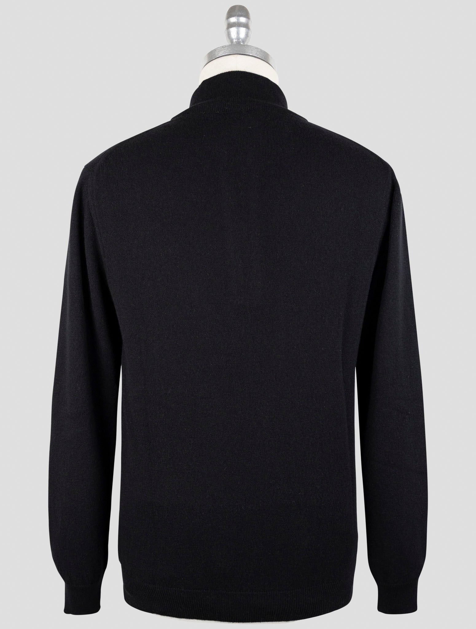 Kiton Black Cashmere Sweater Half Zip