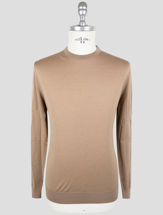 Kiton Brown Wool 14 Micron Sweater Crewneck
