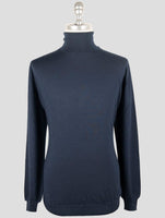 Kiton Blue Cashmere Silk Sweater Turtleneck