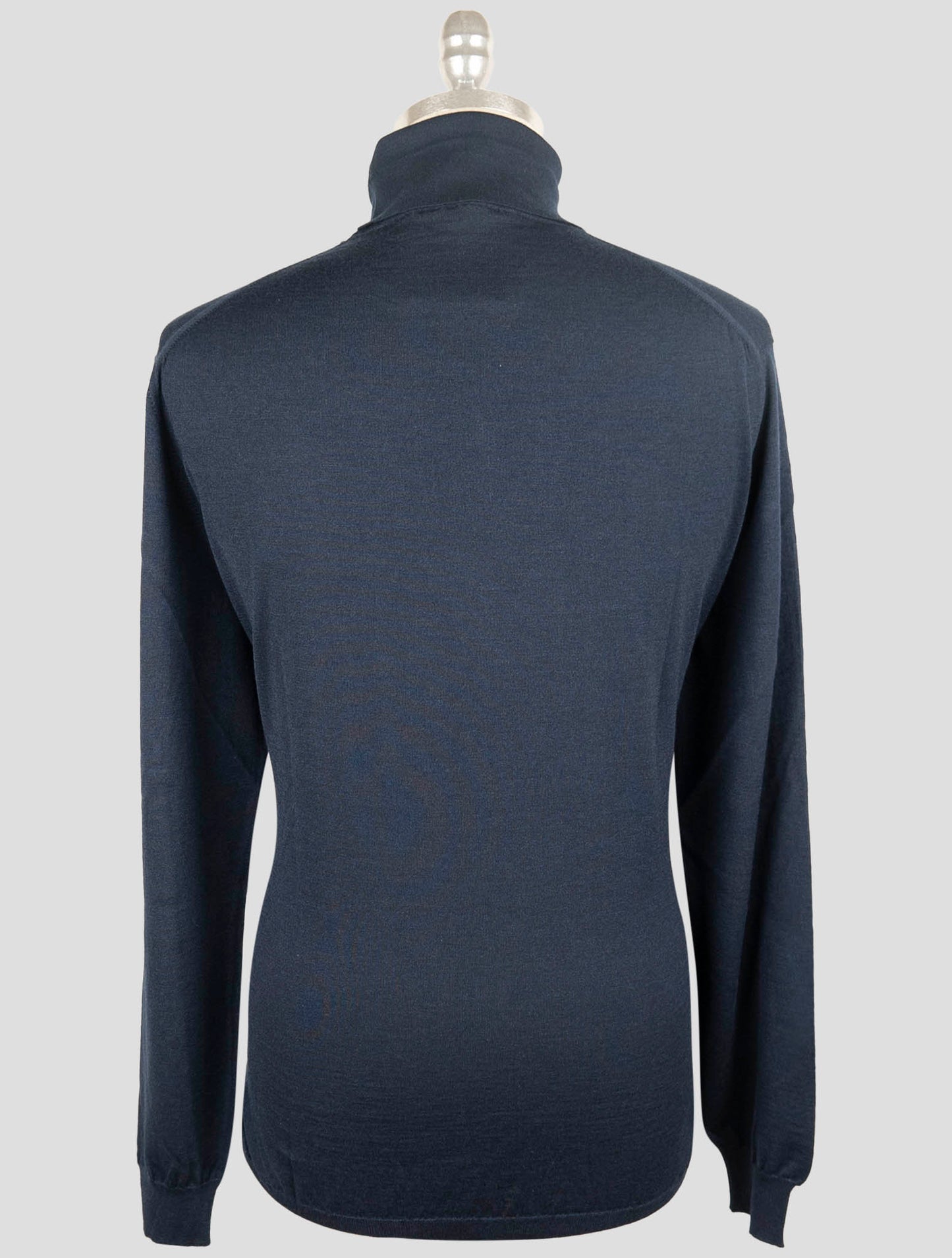 Kiton Blue Cashmere Silk Sweater Turtleneck