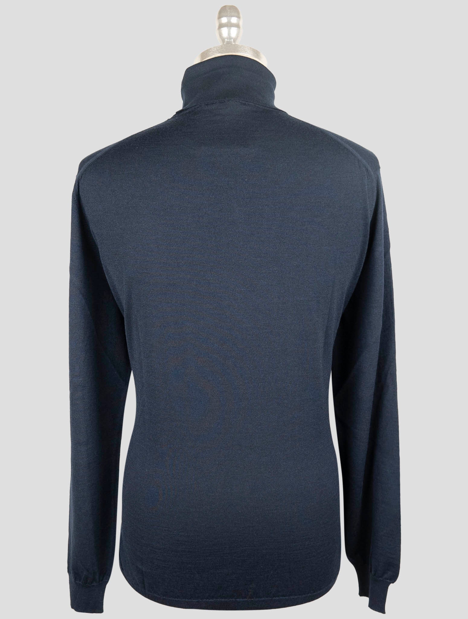 Kiton Blue Cashmere Silk Sweater Turtleneck