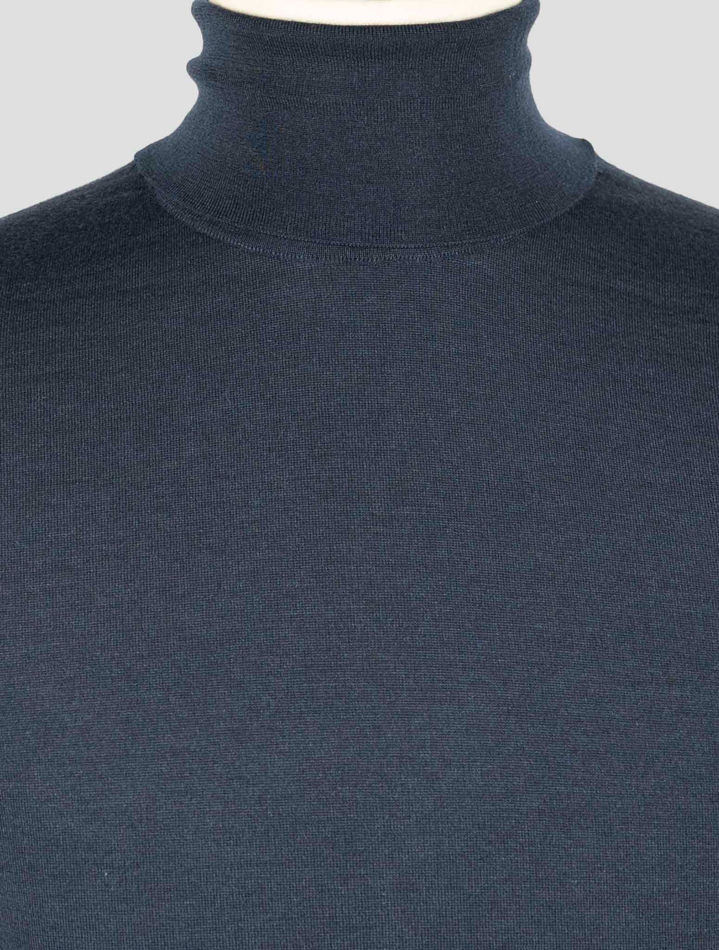 Kiton Blue Cashmere Silk Sweater Turtleneck