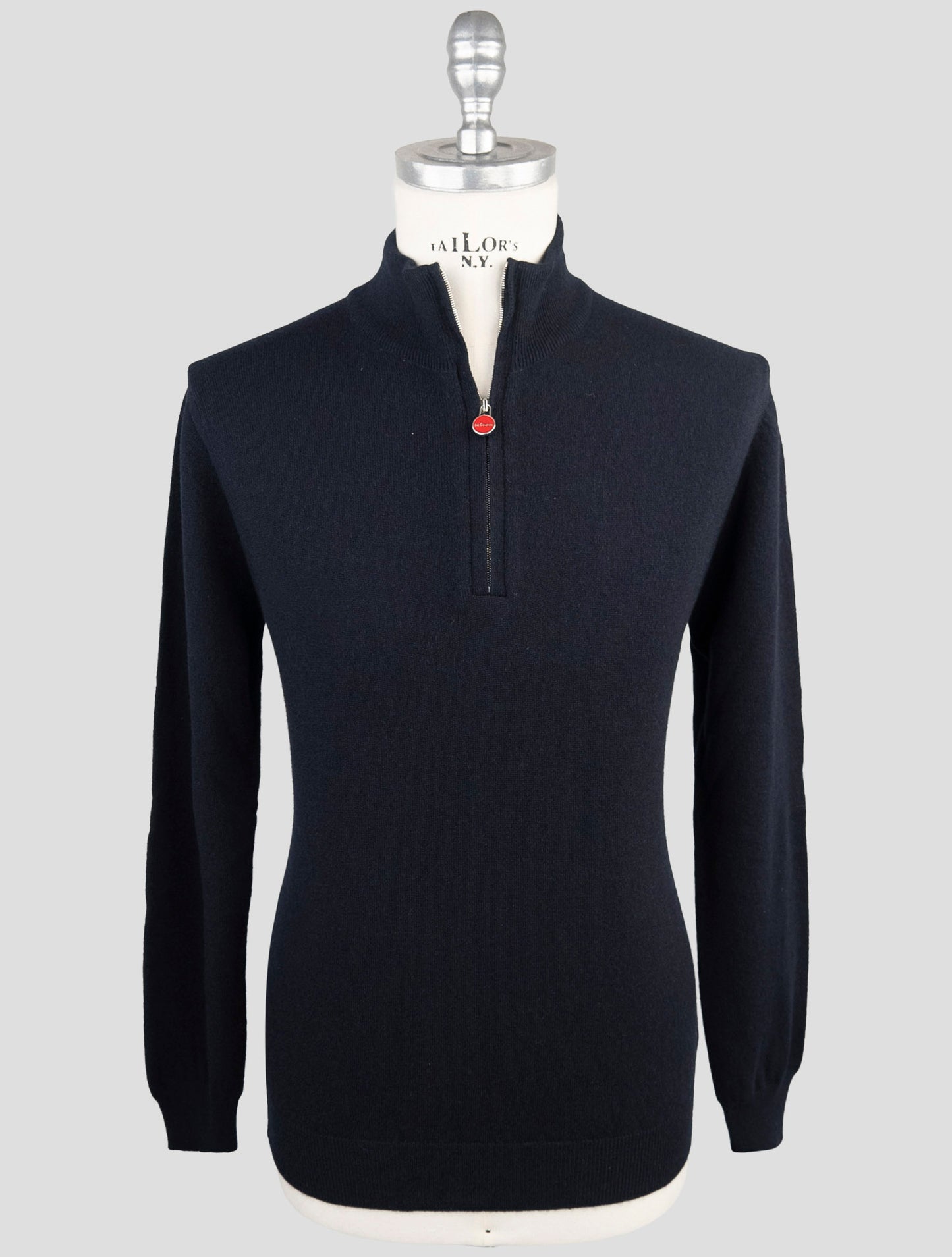 Kiton Blue Cashmere Sweater Half Zip