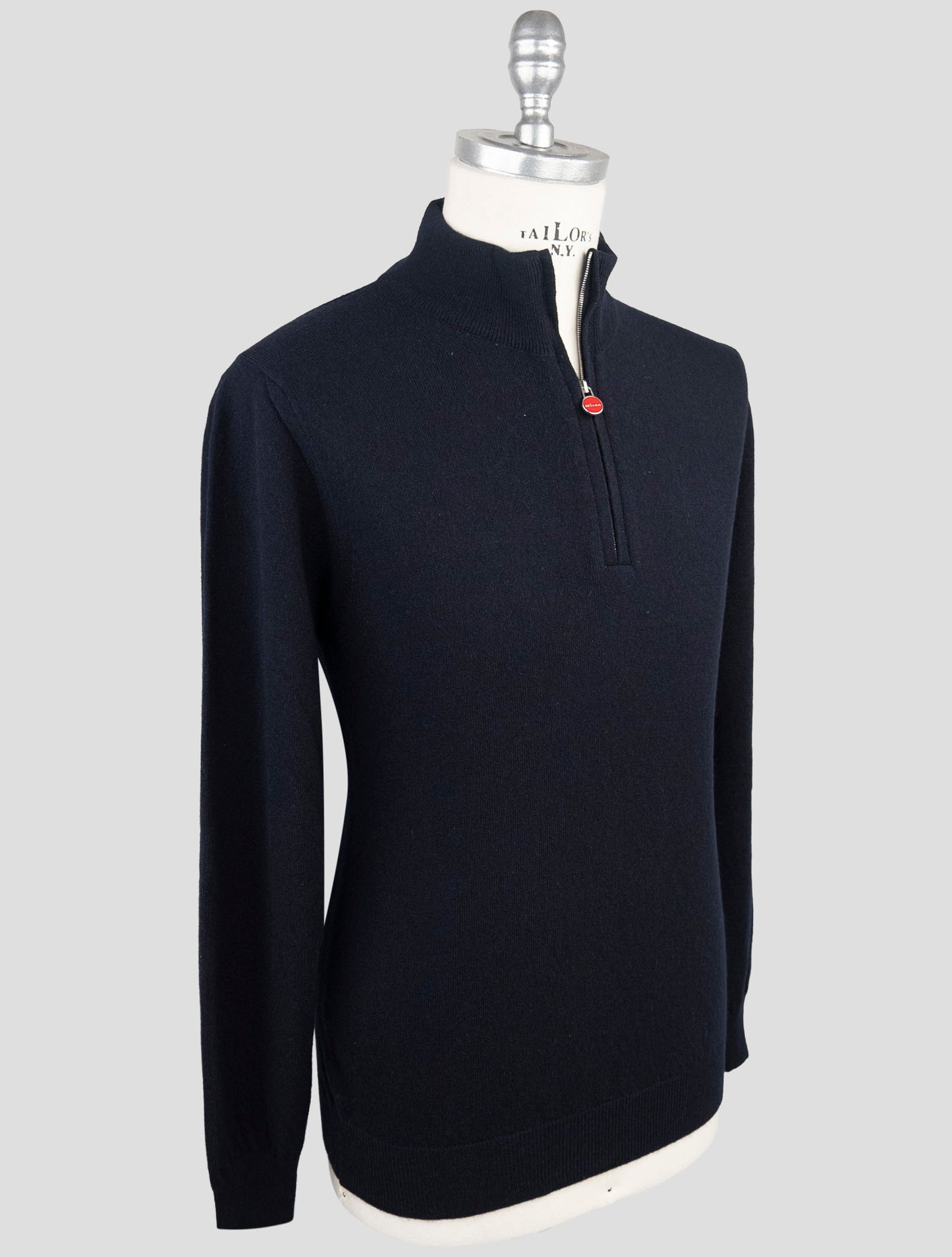 Kiton Blue Cashmere Sweater Half Zip